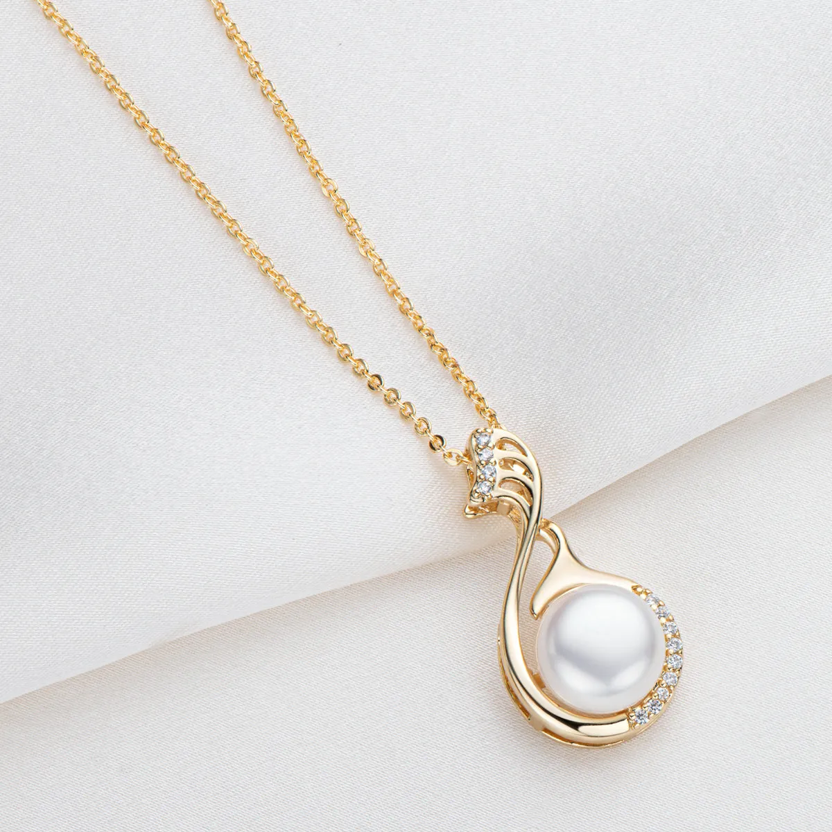 Ainuoshi 14K Gold Filled Notation Natural Freshwater Pearl Necklace
