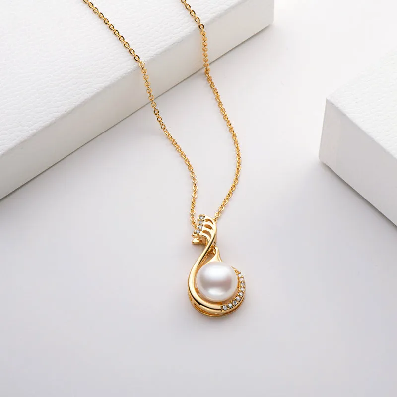 Ainuoshi 14K Gold Filled Notation Natural Freshwater Pearl Necklace
