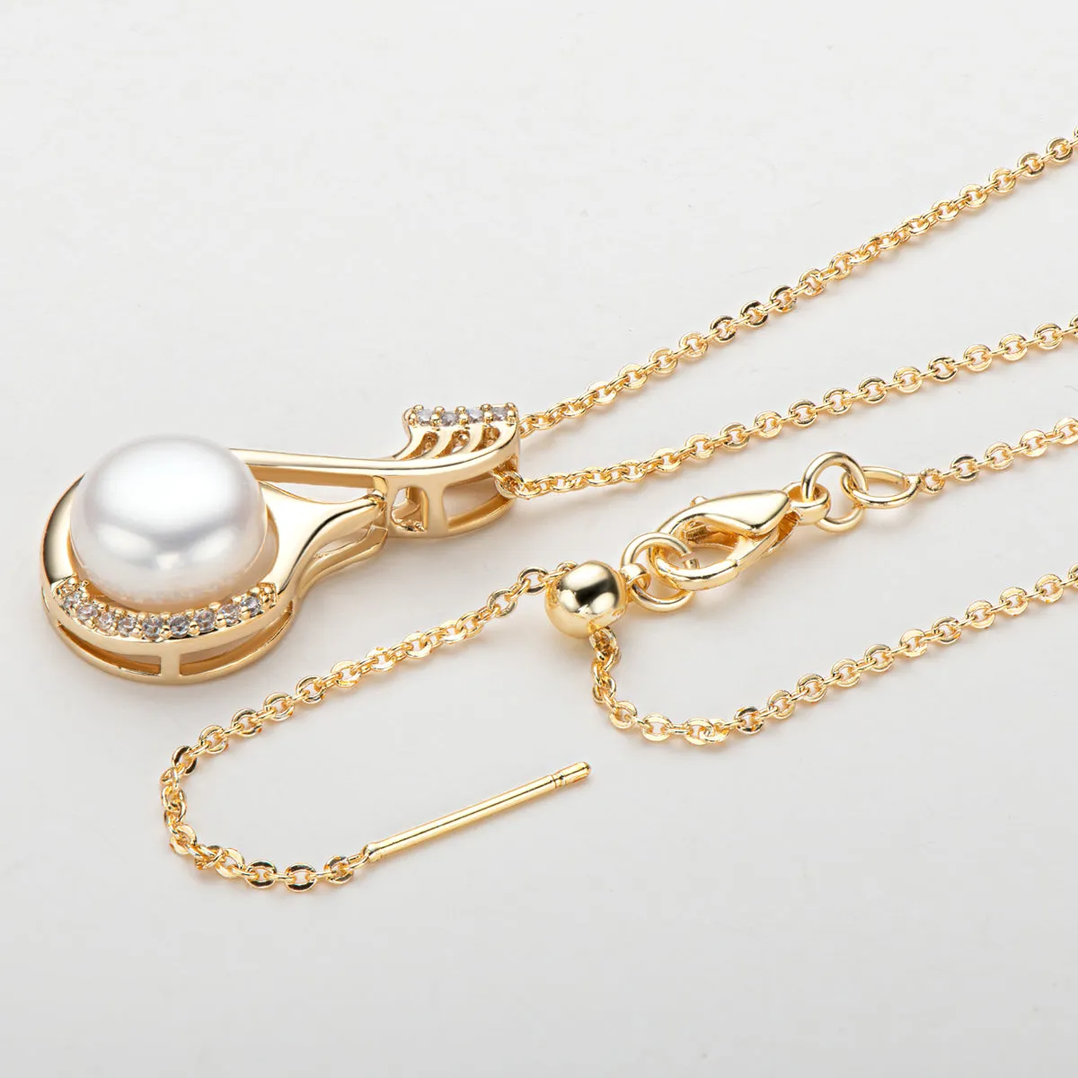 Ainuoshi 14K Gold Filled Notation Natural Freshwater Pearl Necklace