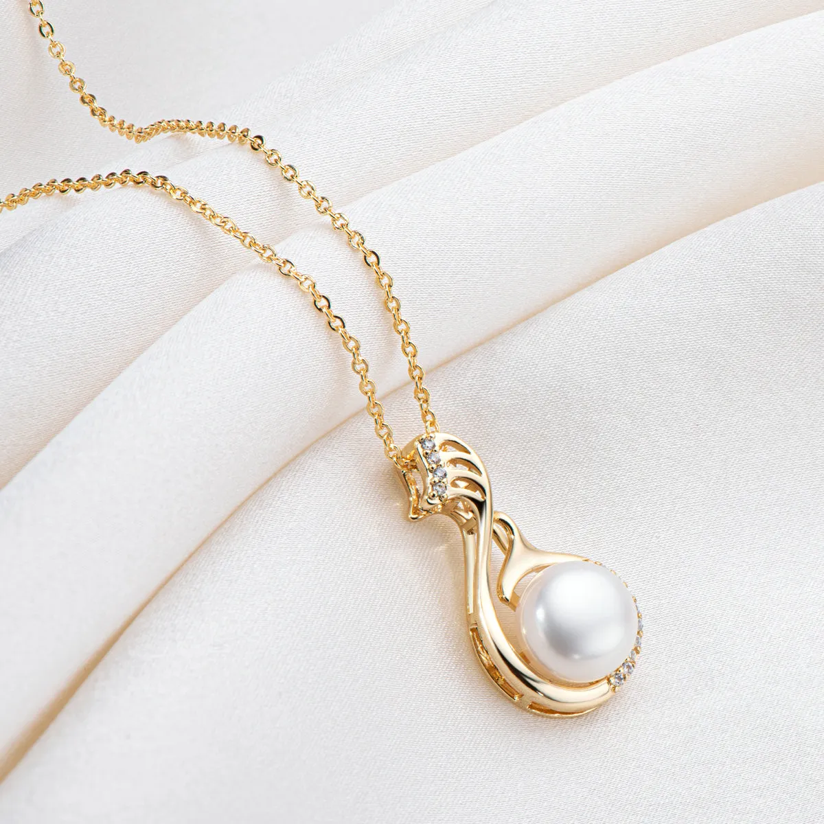 Ainuoshi 14K Gold Filled Notation Natural Freshwater Pearl Necklace