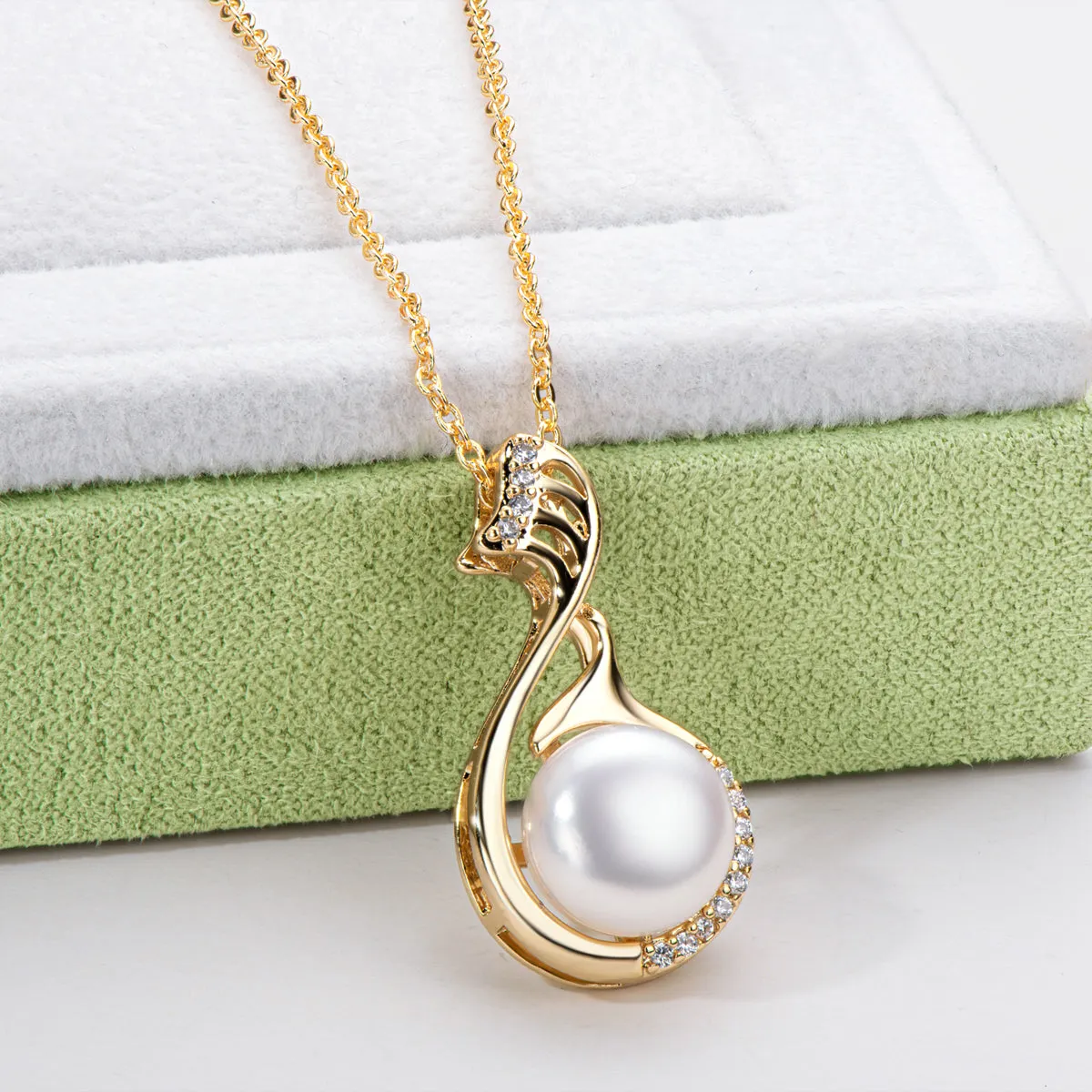 Ainuoshi 14K Gold Filled Notation Natural Freshwater Pearl Necklace