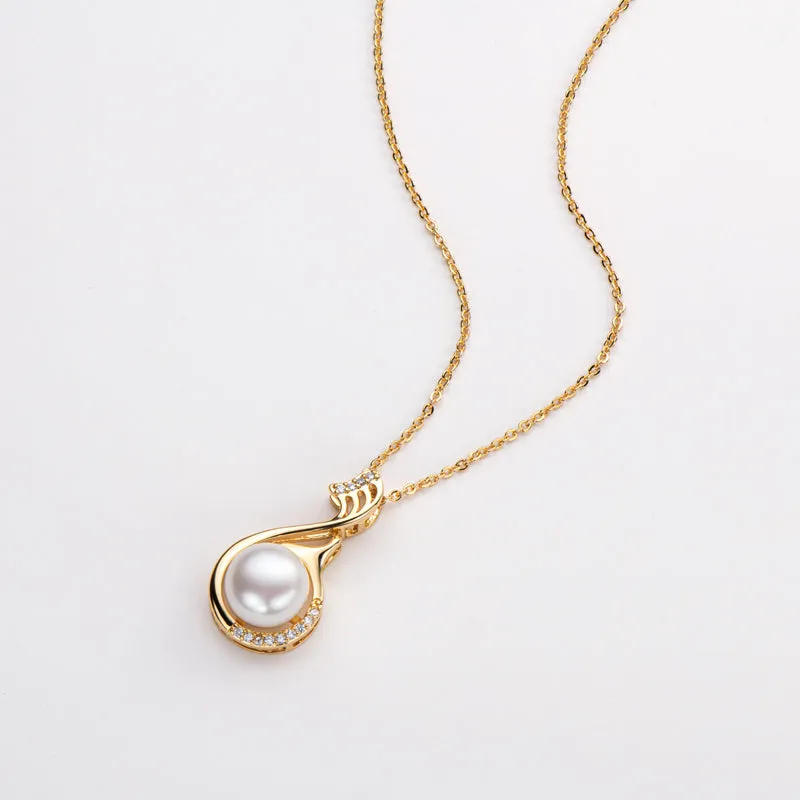 Ainuoshi 14K Gold Filled Notation Natural Freshwater Pearl Necklace