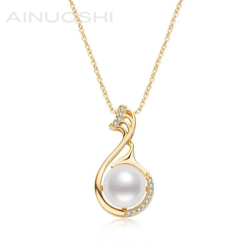 Ainuoshi 14K Gold Filled Notation Natural Freshwater Pearl Necklace