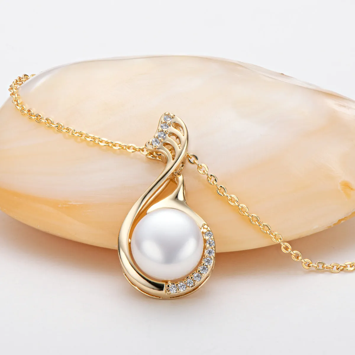 Ainuoshi 14K Gold Filled Notation Natural Freshwater Pearl Necklace