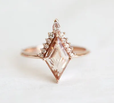Amaris Kite Morganite & Diamond Ring