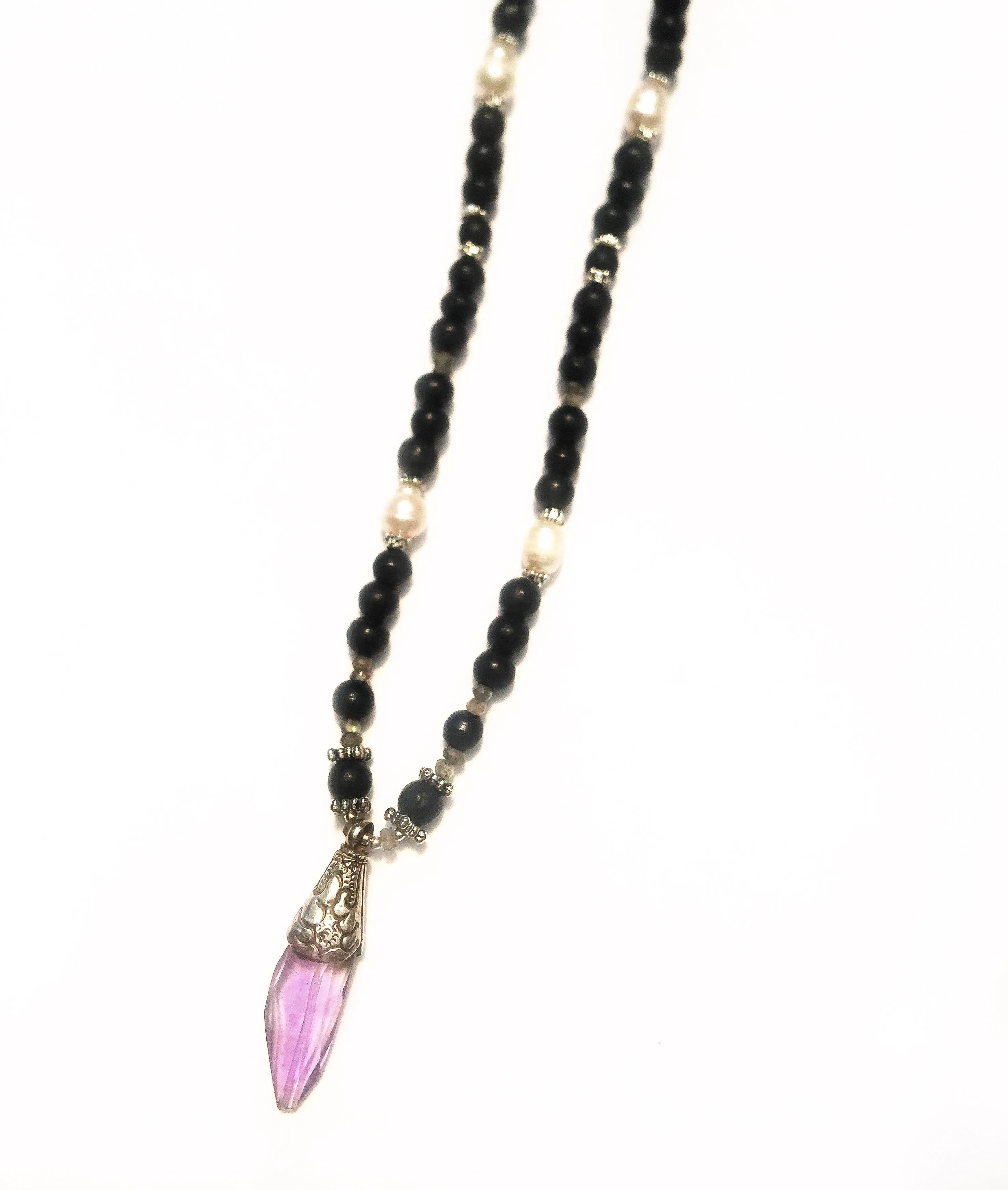 Amethyst & Mala Boho Necklace