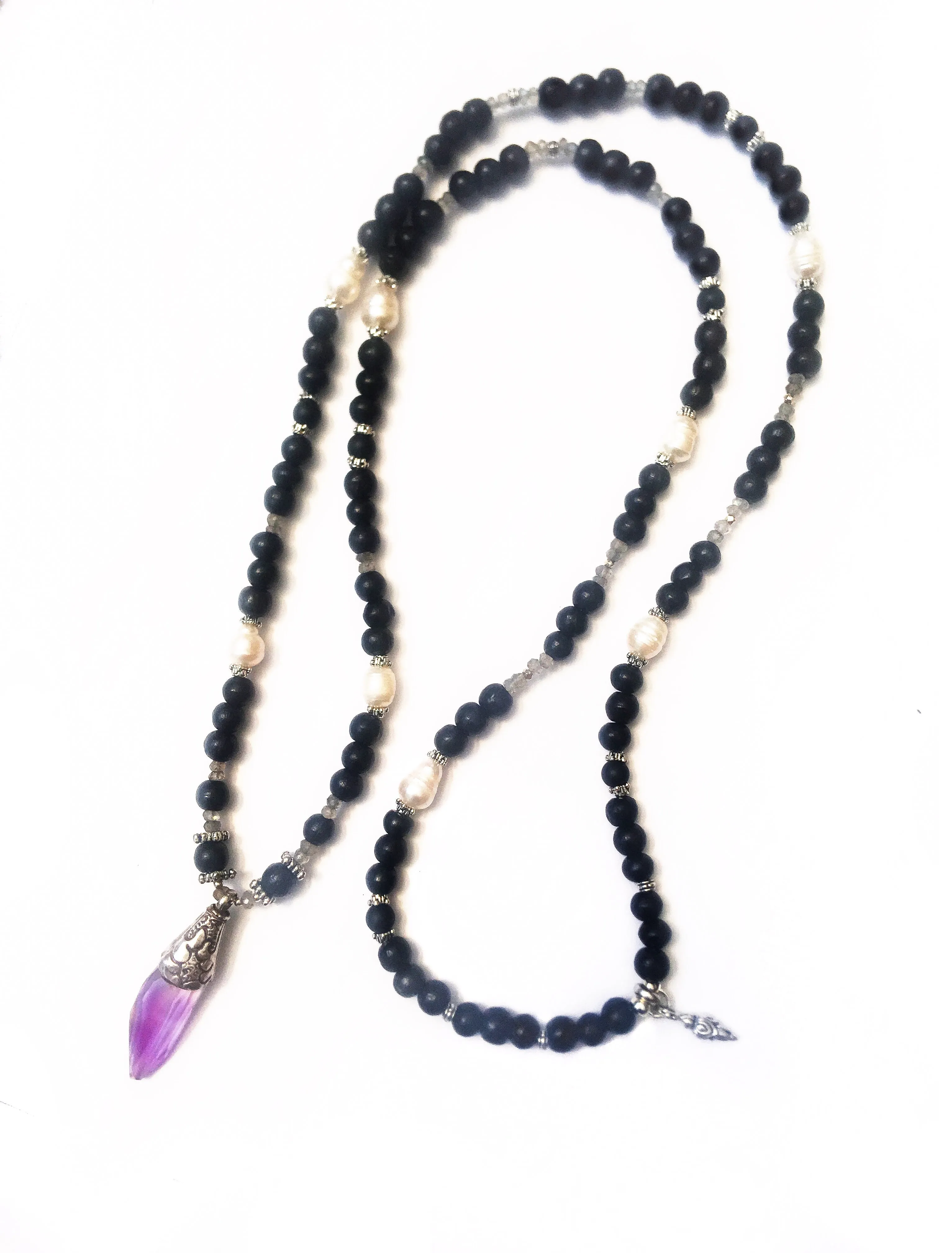 Amethyst & Mala Boho Necklace