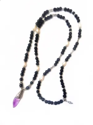 Amethyst & Mala Boho Necklace