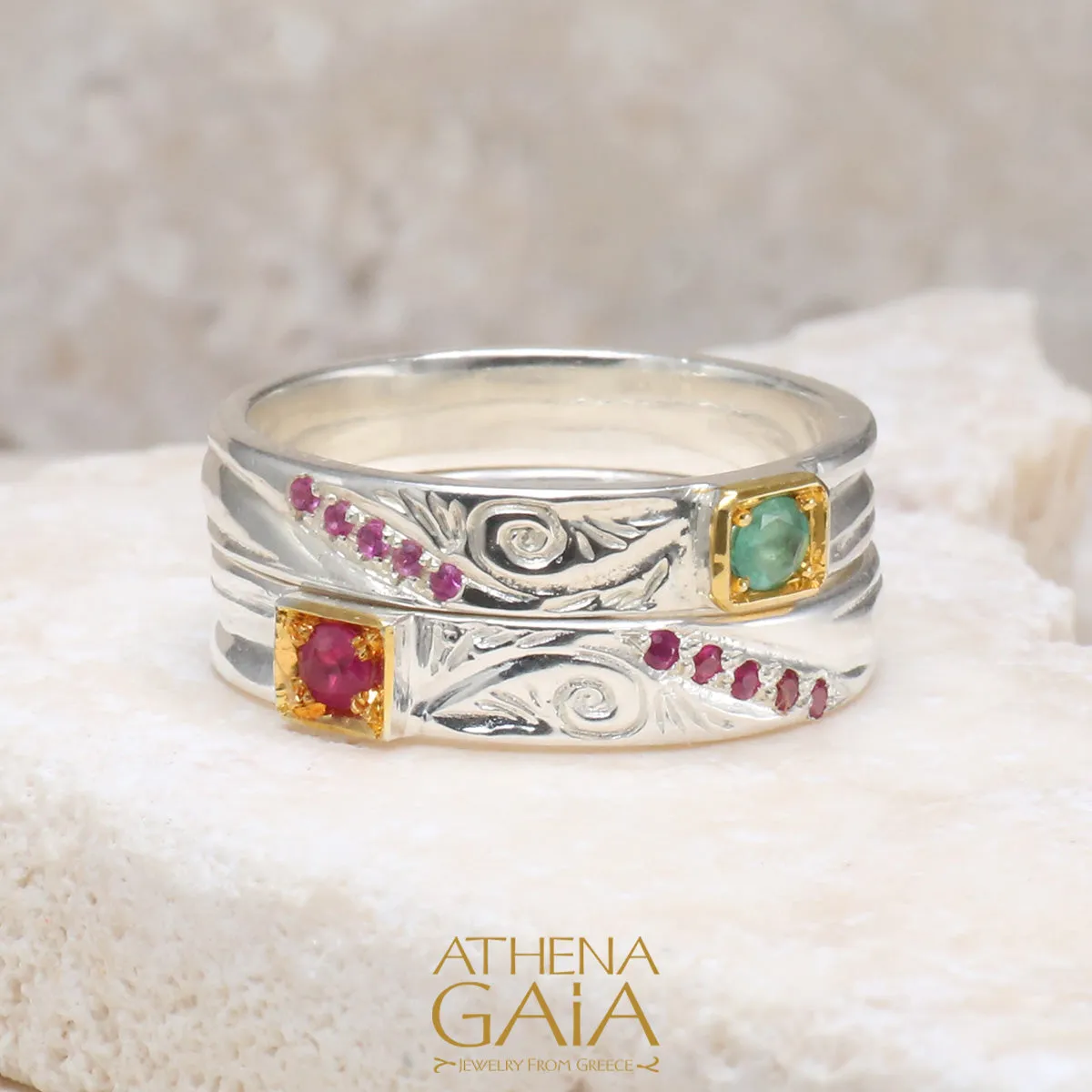 Anthemion Stackable Band Ring