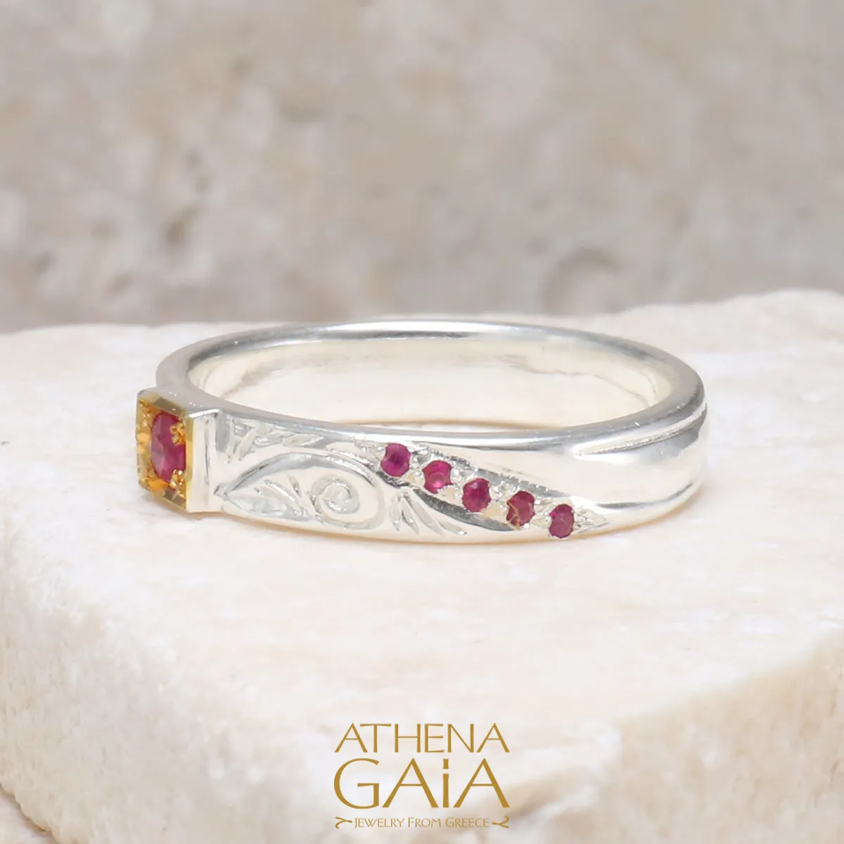 Anthemion Stackable Band Ring