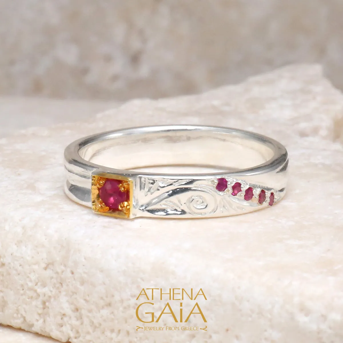 Anthemion Stackable Band Ring