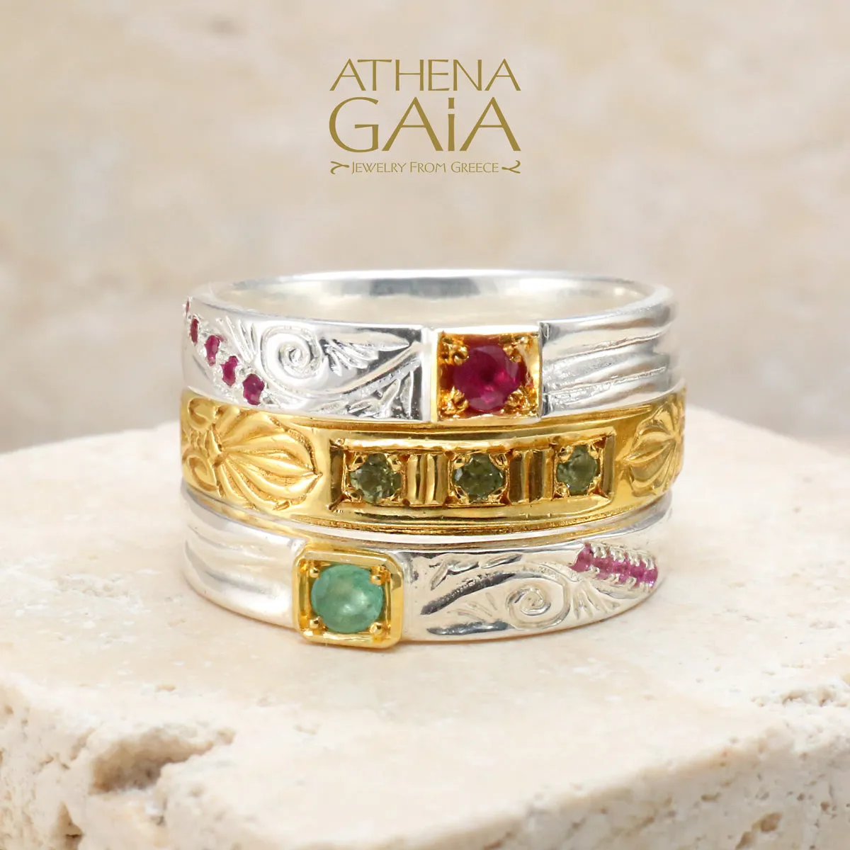 Anthemion Stackable Band Ring