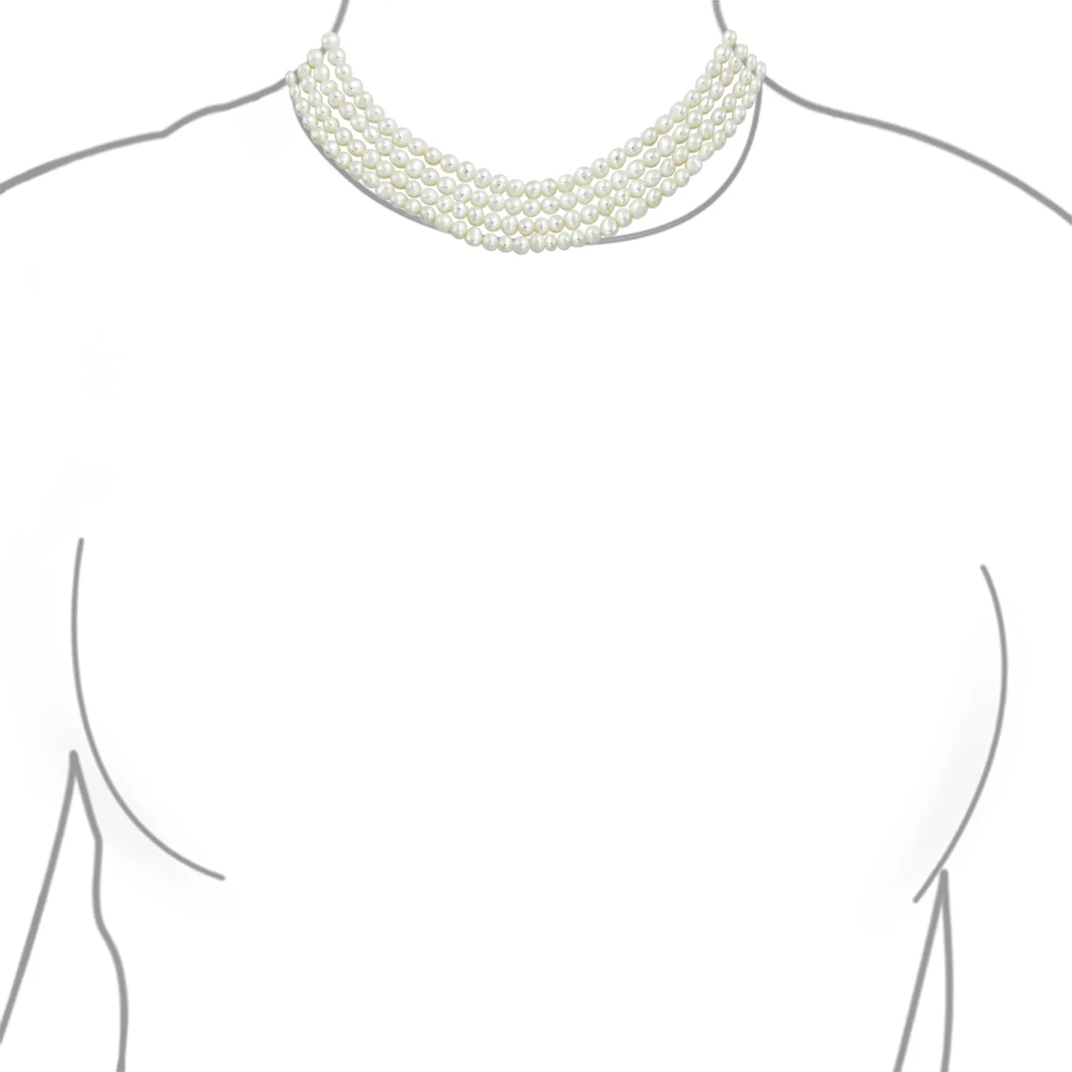 Antique Art Deco Pearl Strand Necklace Multi-Strand Freshwater Bridal Jewelry