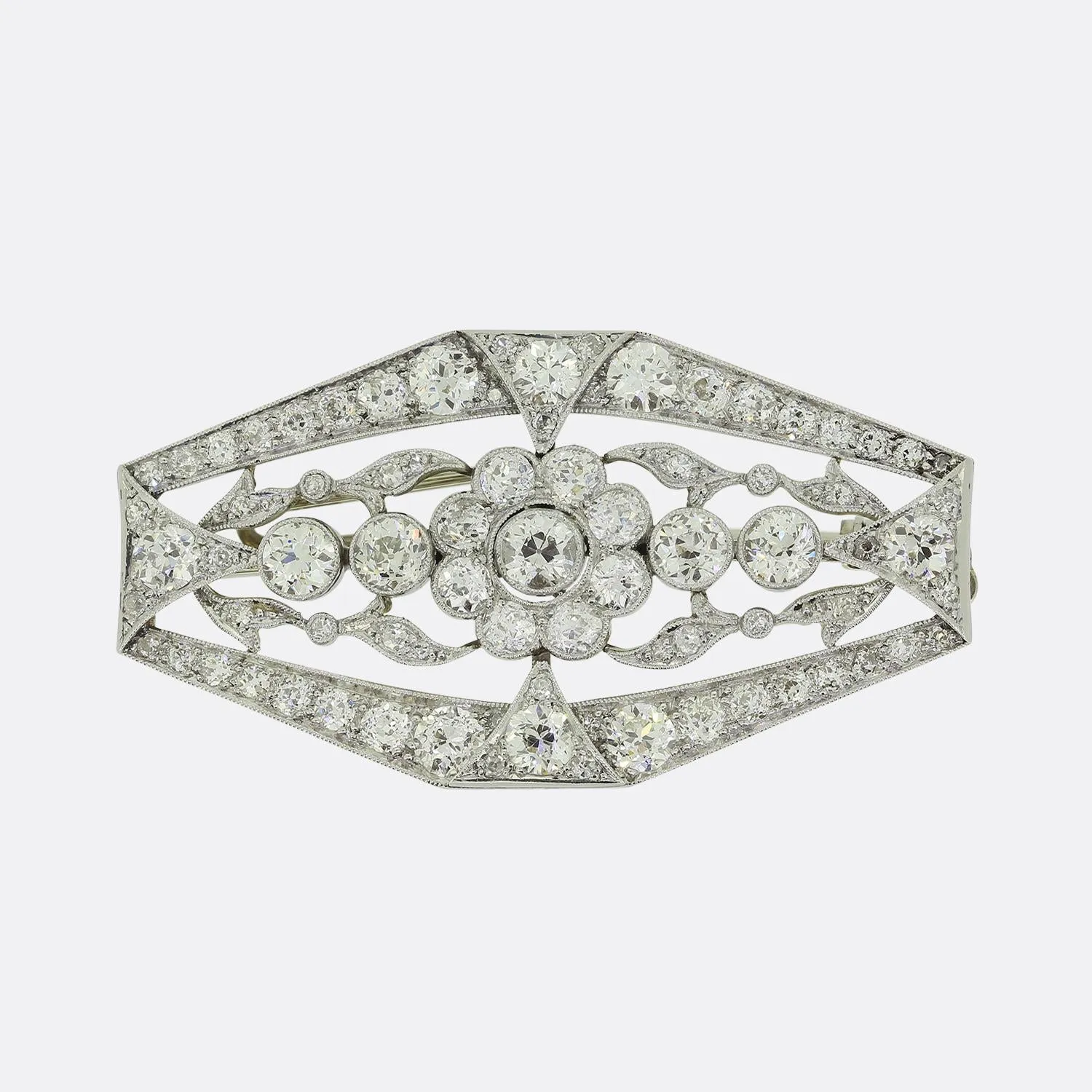 Antique Diamond Plaque Brooch