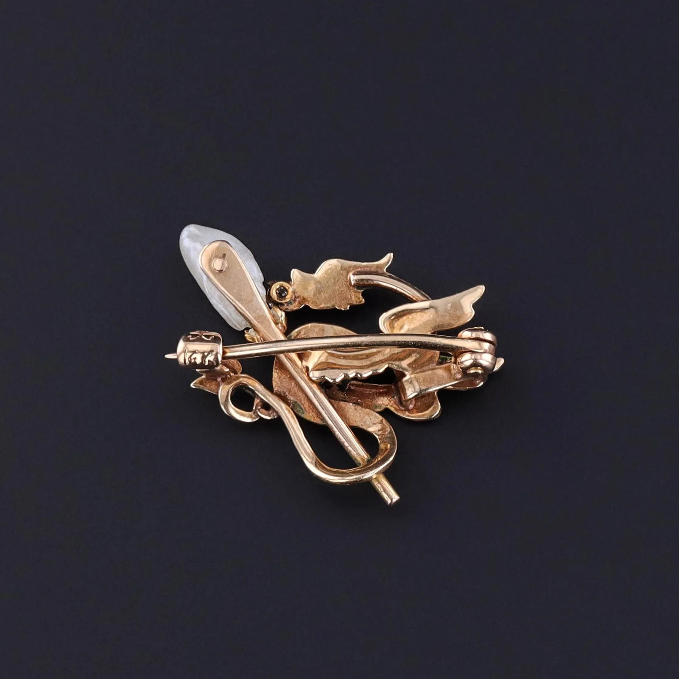 Antique Dragon Brooch of 14k Gold by Krementz and Co
