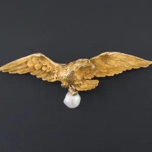 Antique Eagle Brooch | 18k Gold Eagle Brooch