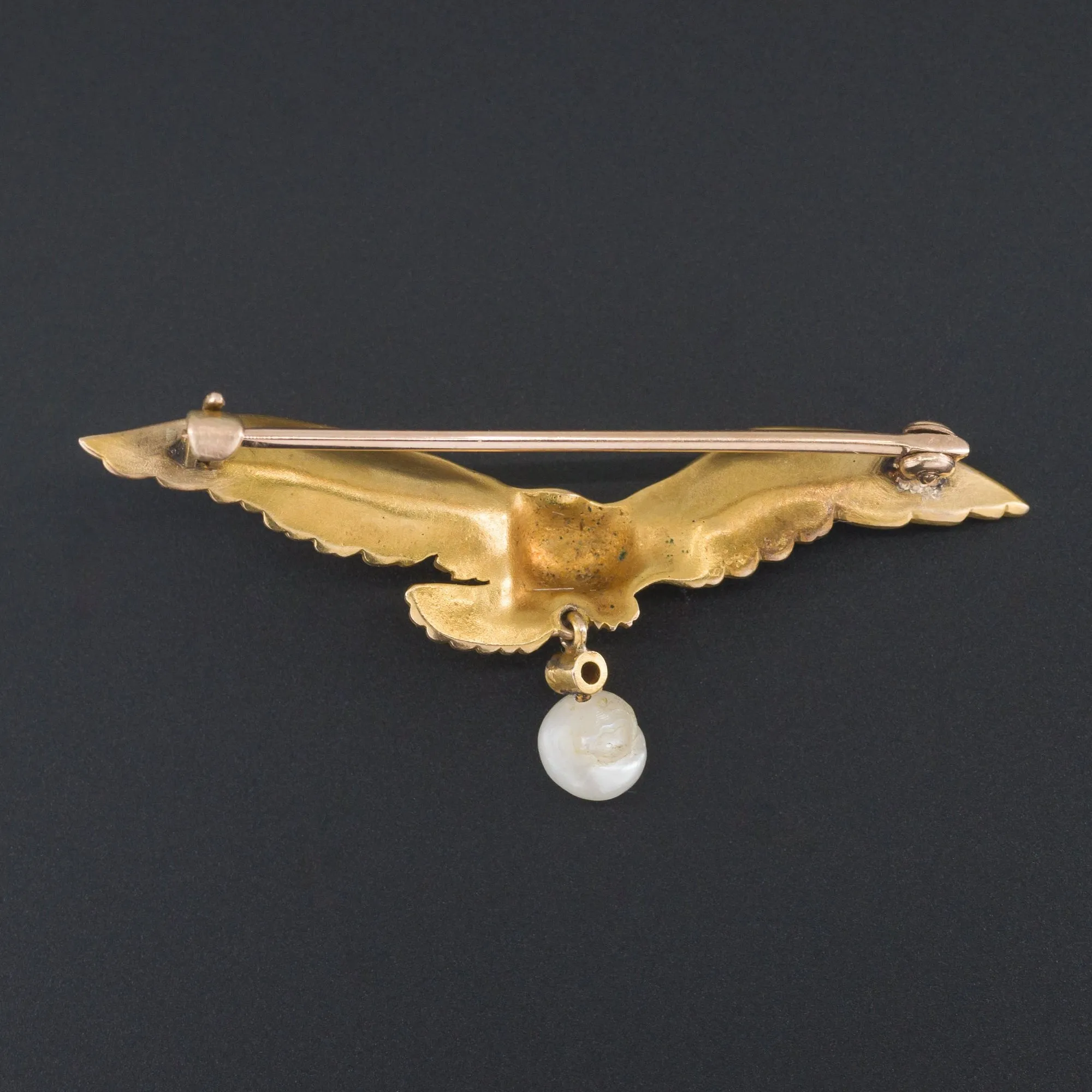 Antique Eagle Brooch | 18k Gold Eagle Brooch