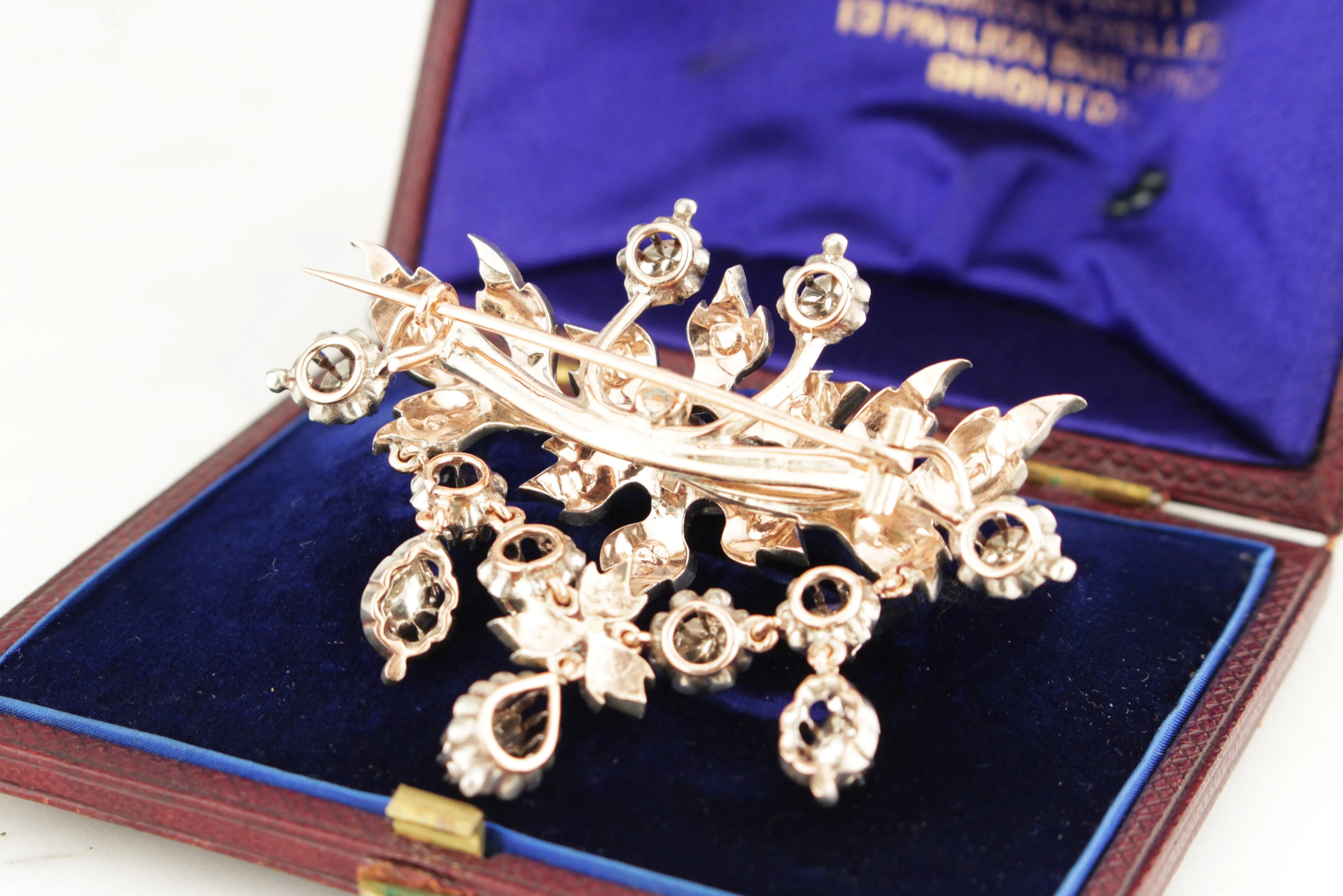 ANTIQUE GEORGIAN c1780-1800 ROSE CUT DIAMOND STOMACHER BROOCH