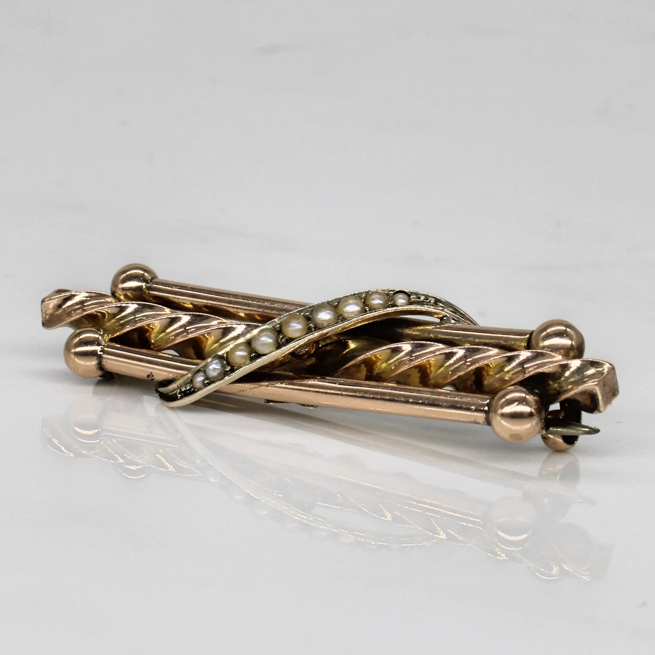 Antique Pearl Twist Brooch