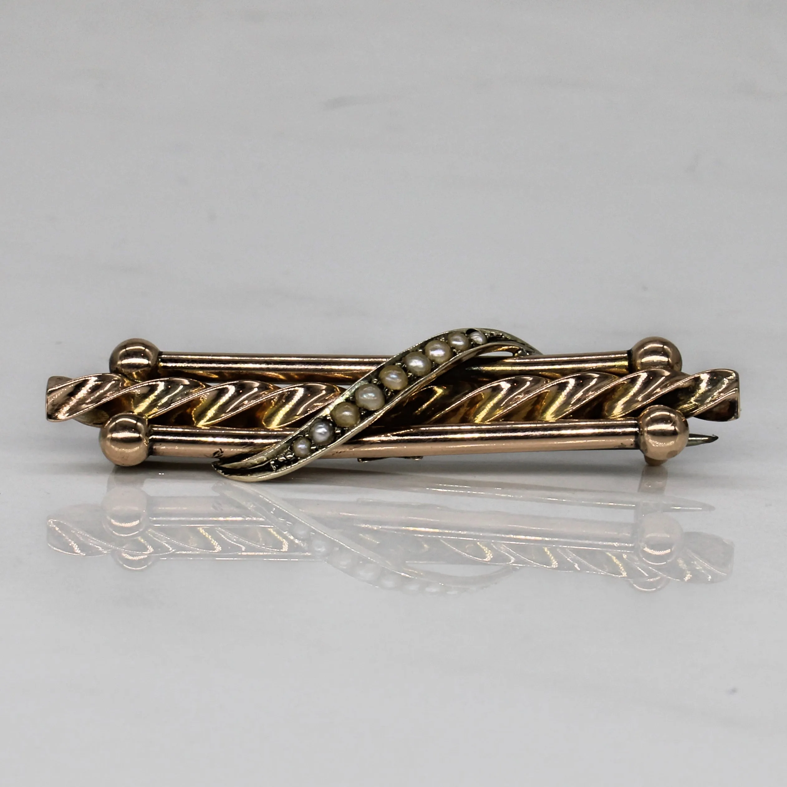 Antique Pearl Twist Brooch