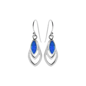 Antoinette triple marquis blue opalique earrings