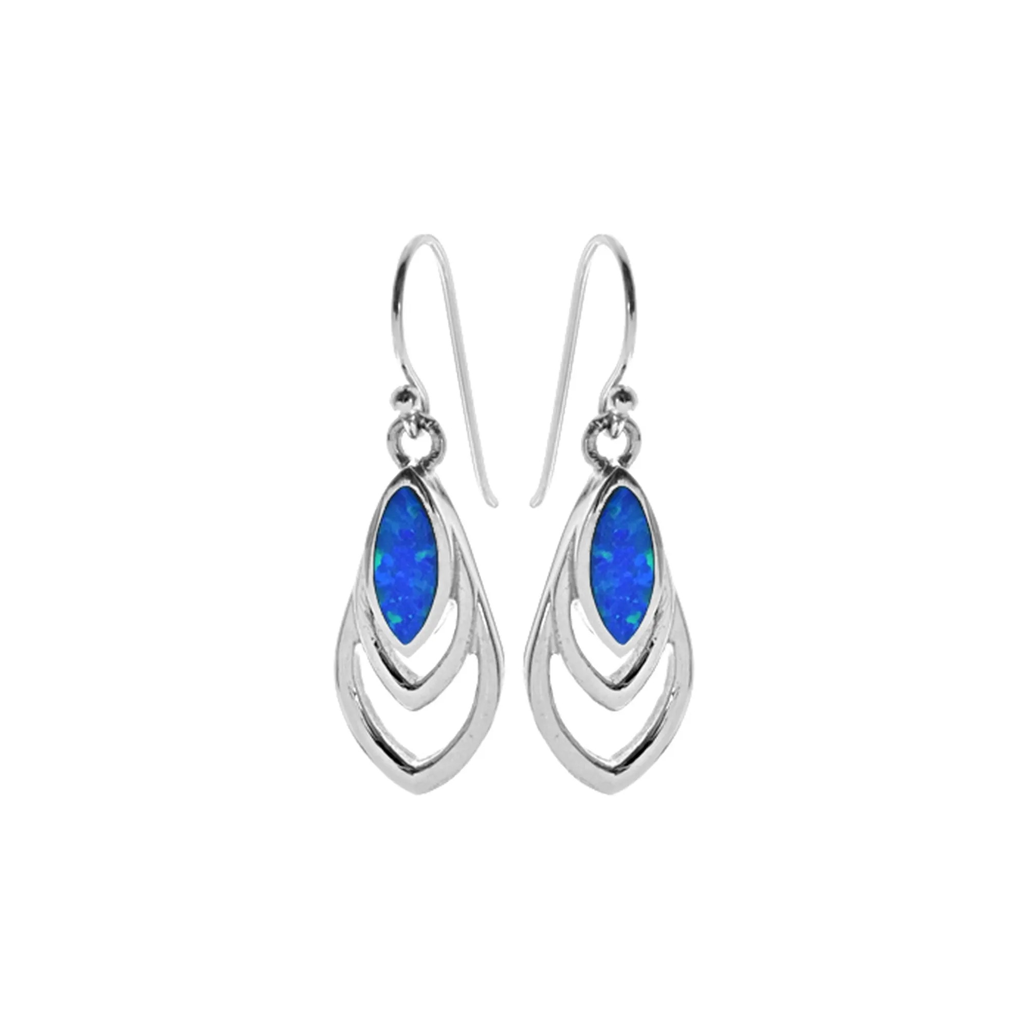 Antoinette triple marquis blue opalique earrings