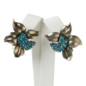 Aquamarine Floral Earrings by Pennino Bros.