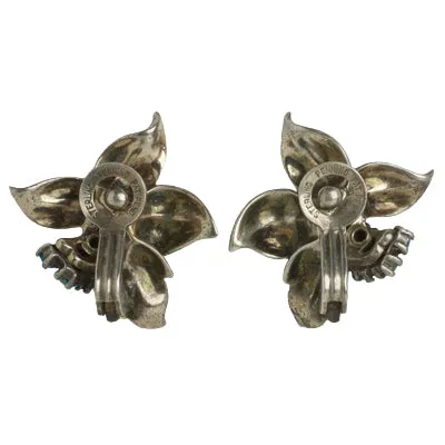 Aquamarine Floral Earrings by Pennino Bros.