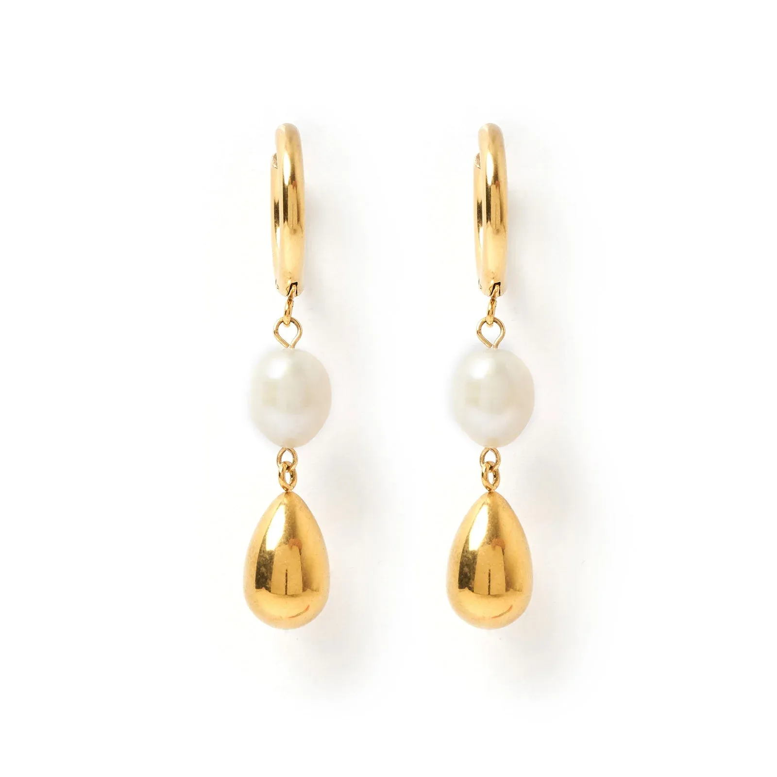 Arianna Pearl and Gold Earrings by Arms of Eve