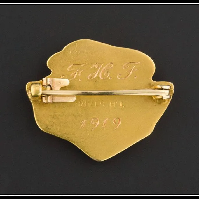 Art Nouveau Iris Pin | 14k Gold Iris Flower Pin