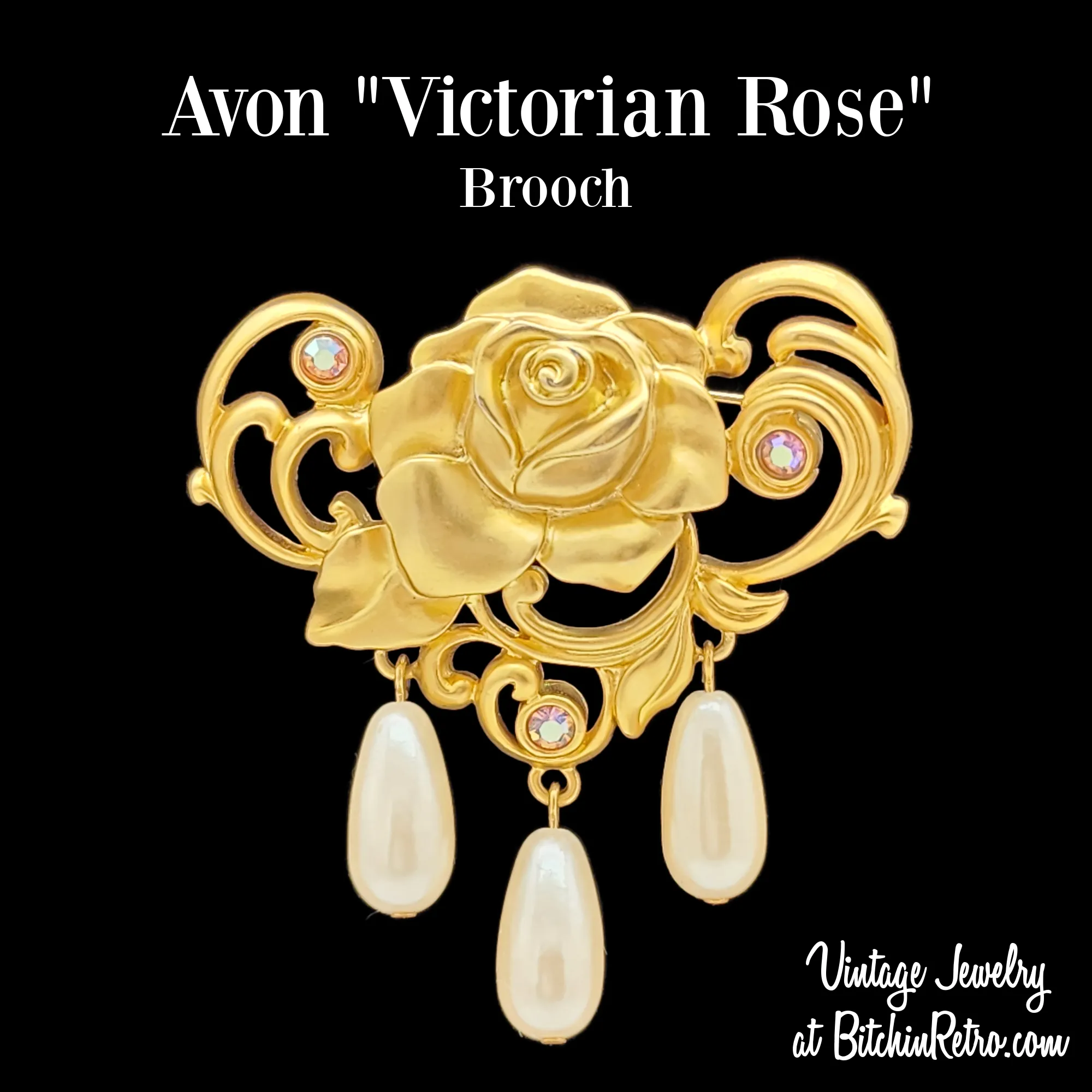 Avon Vintage "Victorian Rose" Articulated Brooch