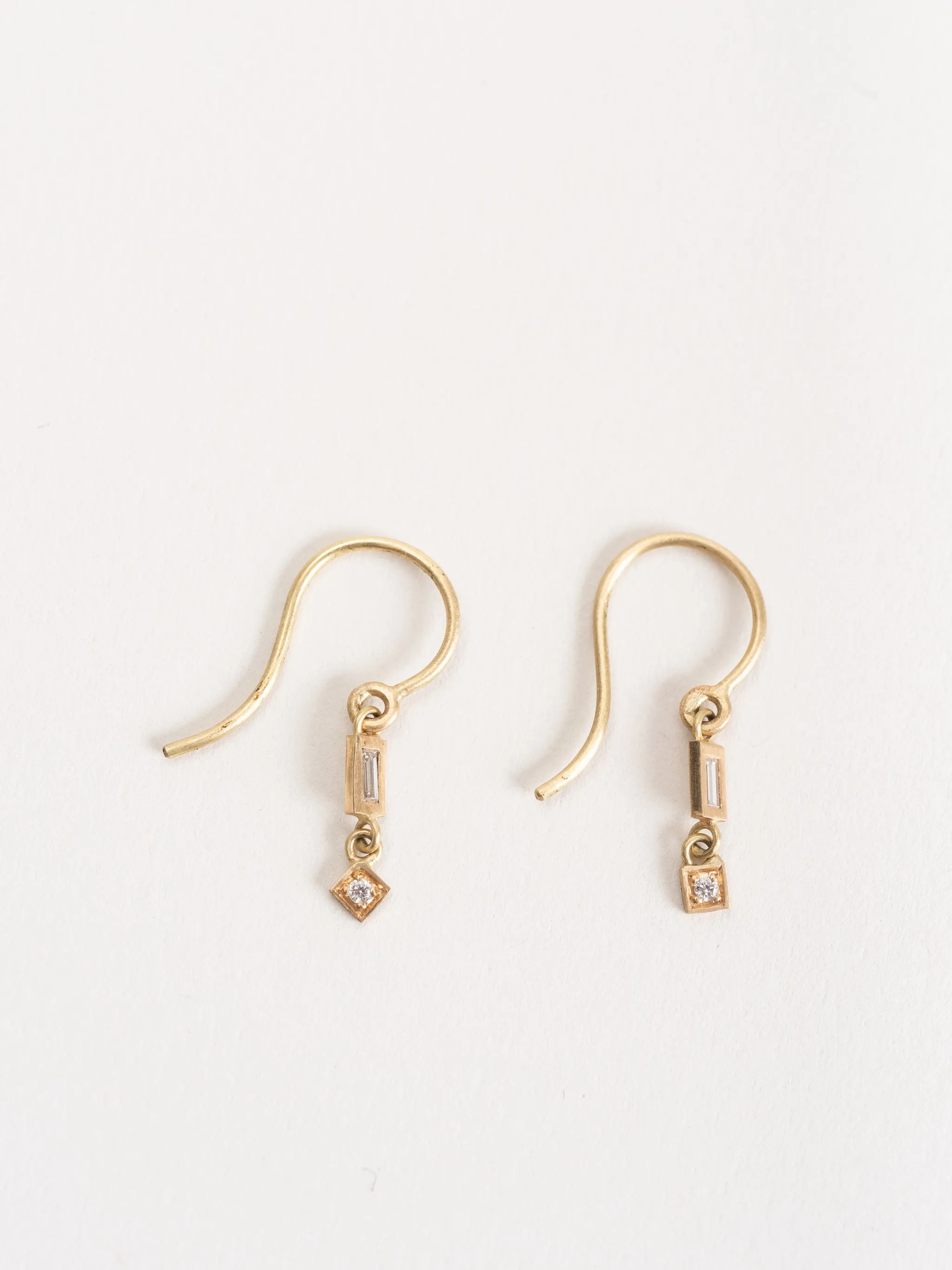 baguette drop earrings