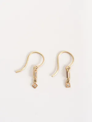 baguette drop earrings