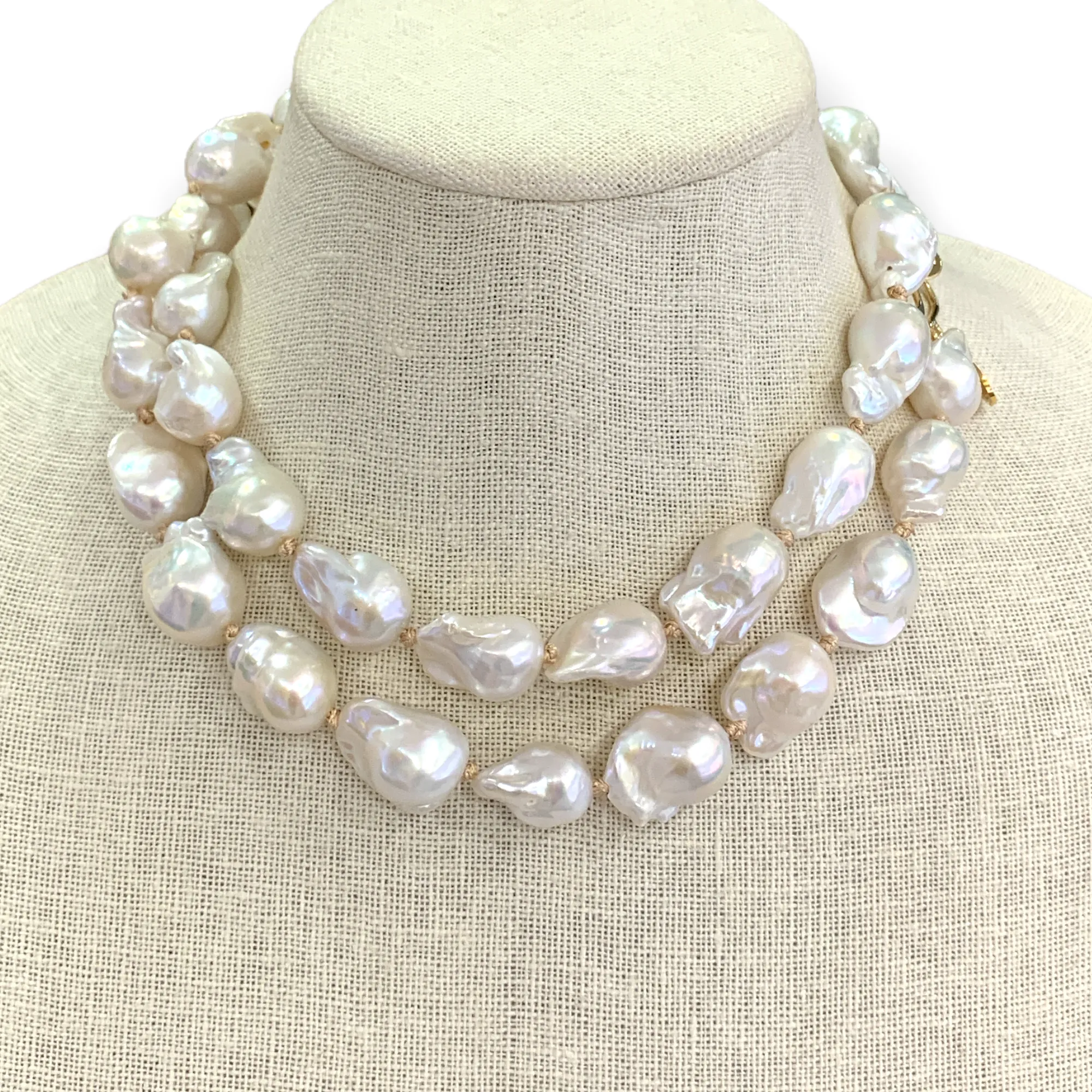 Baroque Freshwater Pearls on Silk Necklace