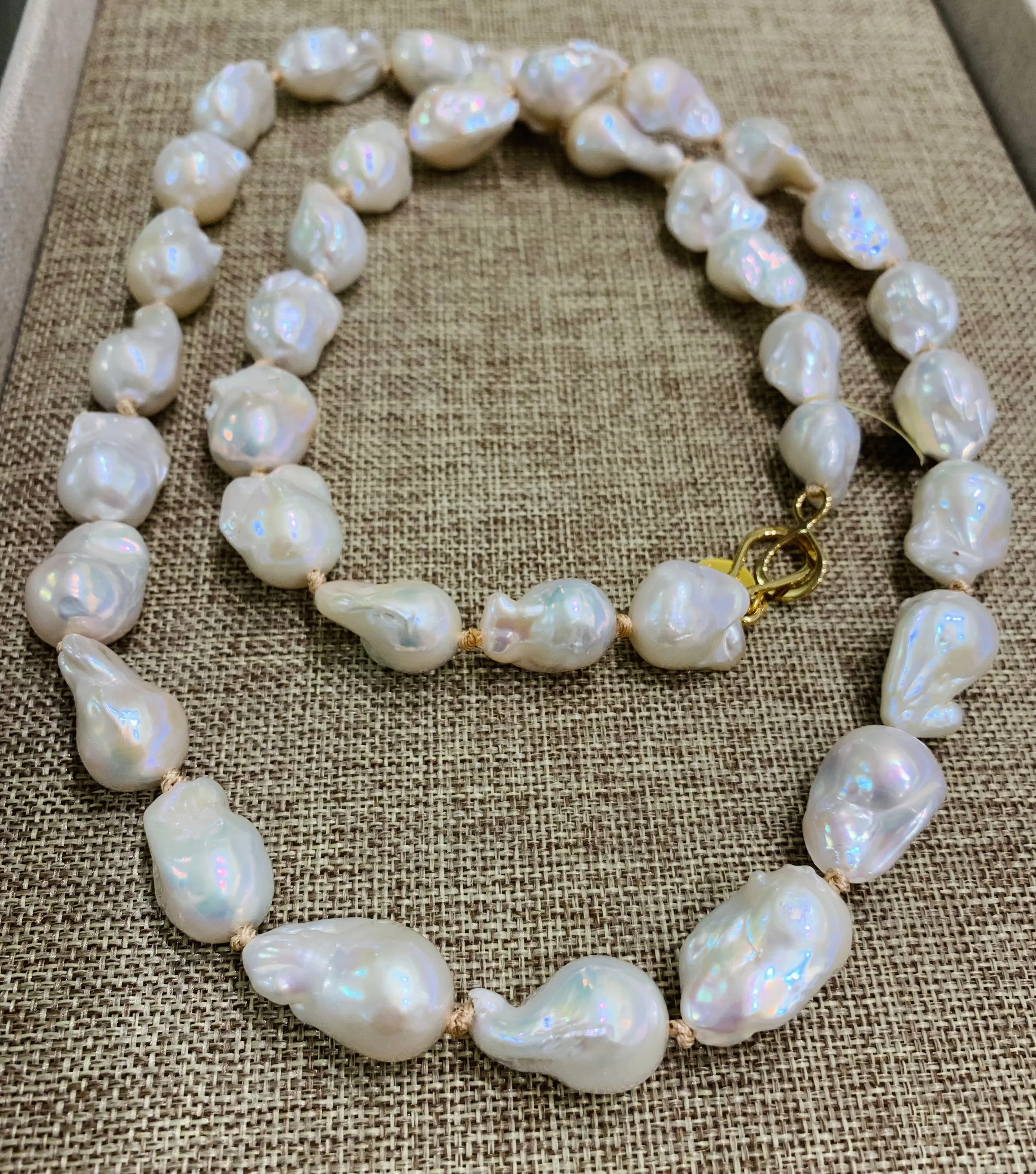 Baroque Freshwater Pearls on Silk Necklace