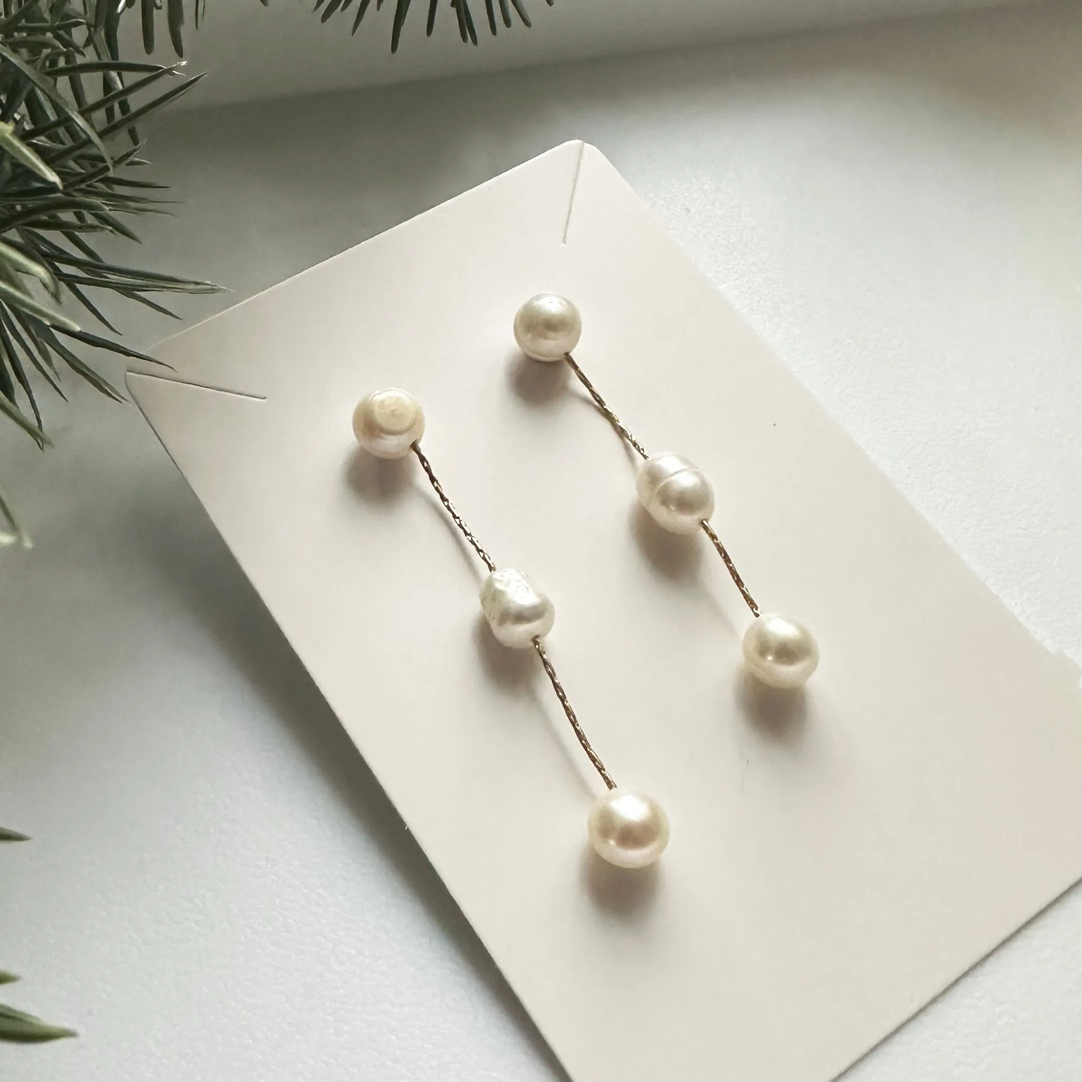 Beaded Pearl Earrings
