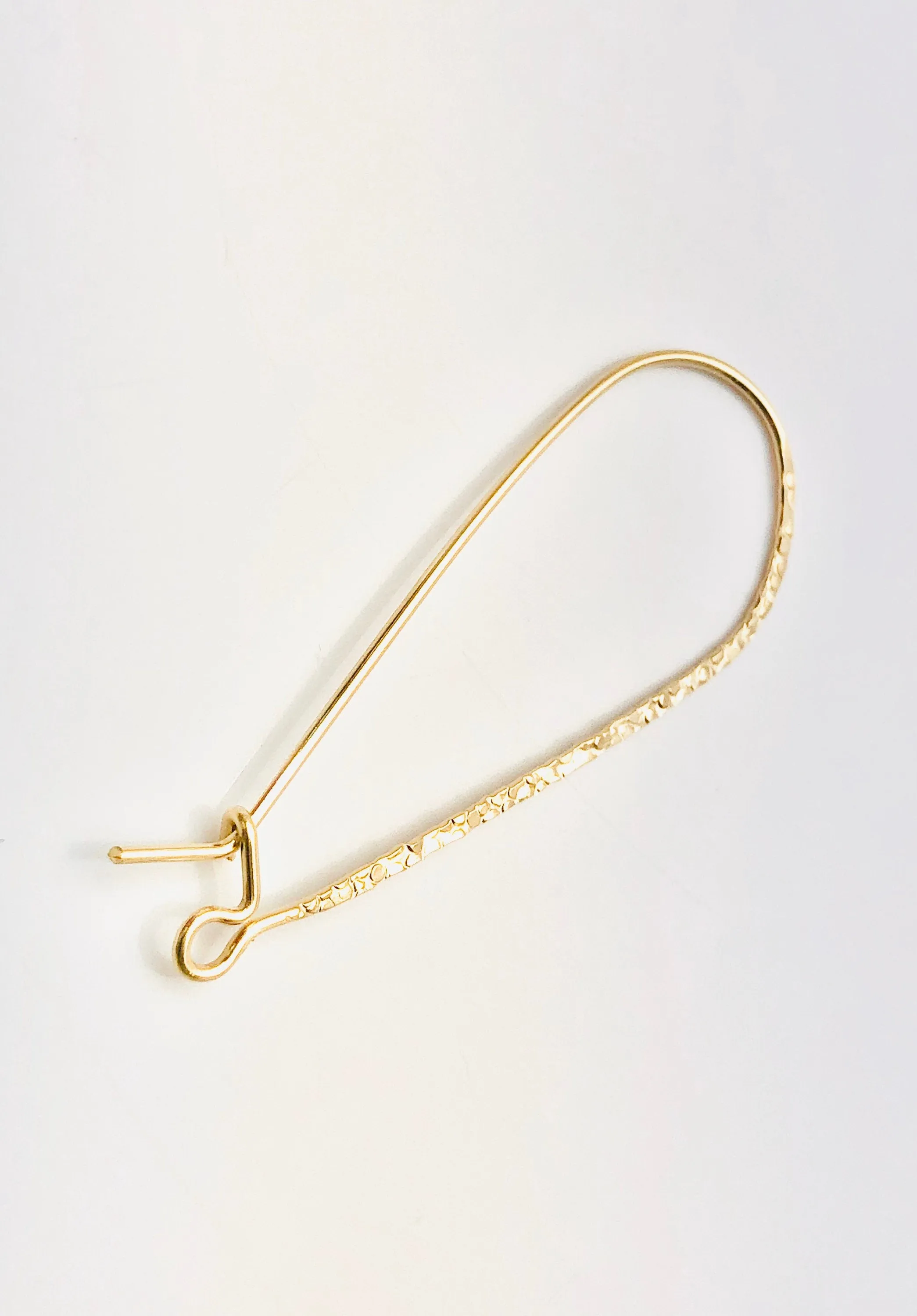 Beautiful 14KGF flat textured ear wire , 14K gold filled , Sku # 756-43