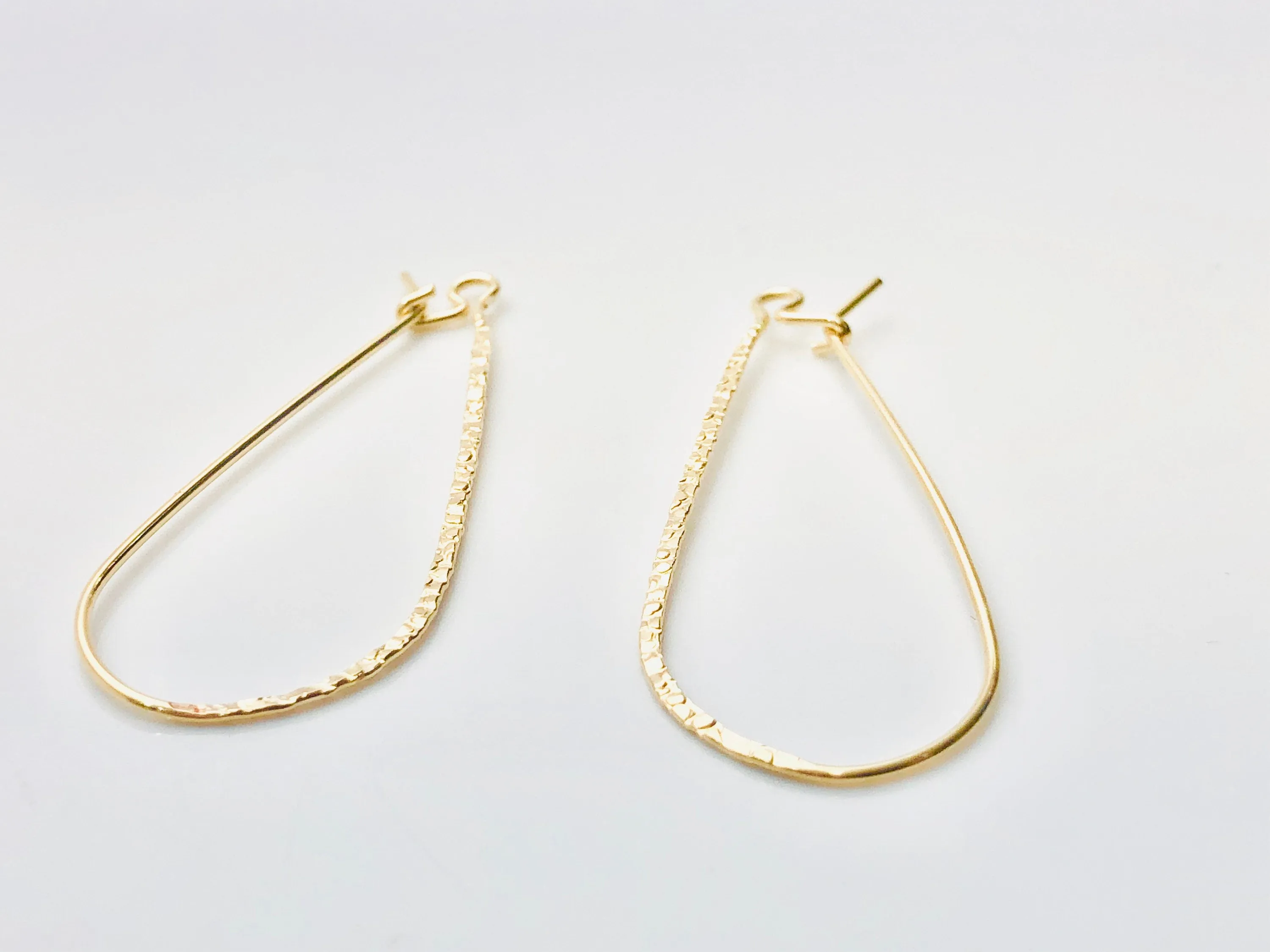 Beautiful 14KGF flat textured ear wire , 14K gold filled , Sku # 756-43