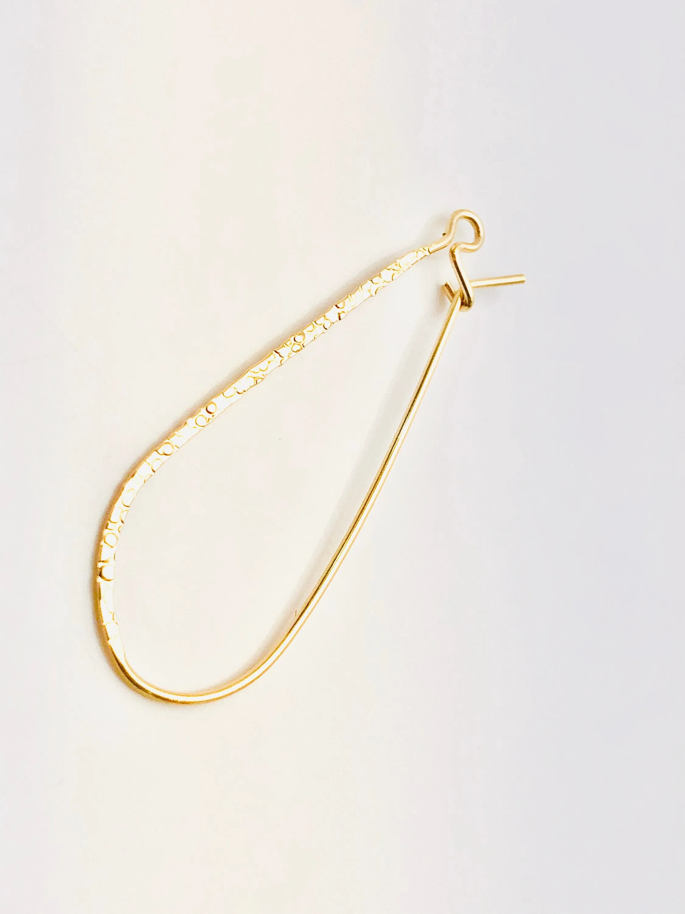 Beautiful 14KGF flat textured ear wire , 14K gold filled , Sku # 756-43