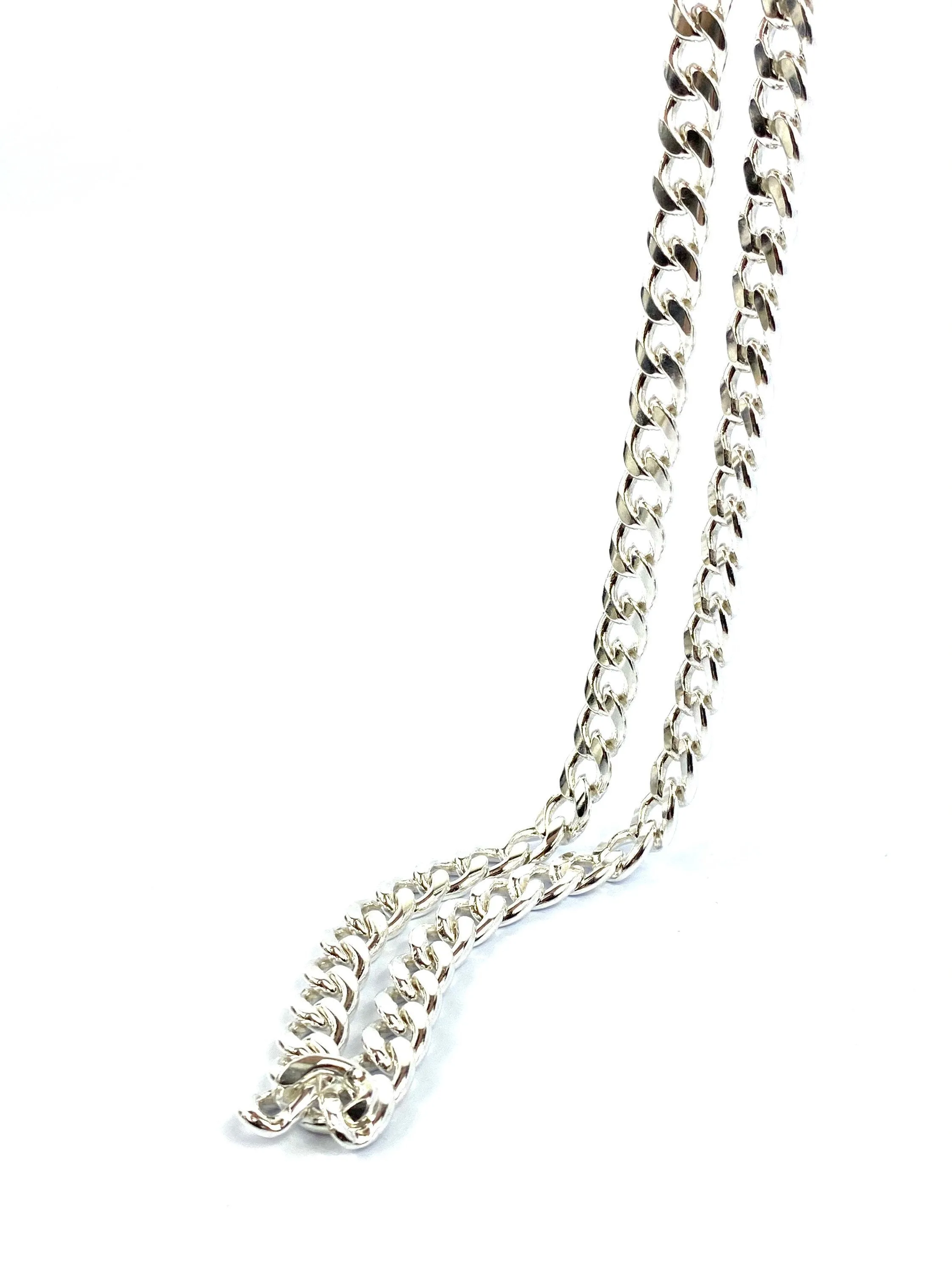Beautiful 20” 9mm Sterling Silver Curb Chain, Sku: SM93LC-20