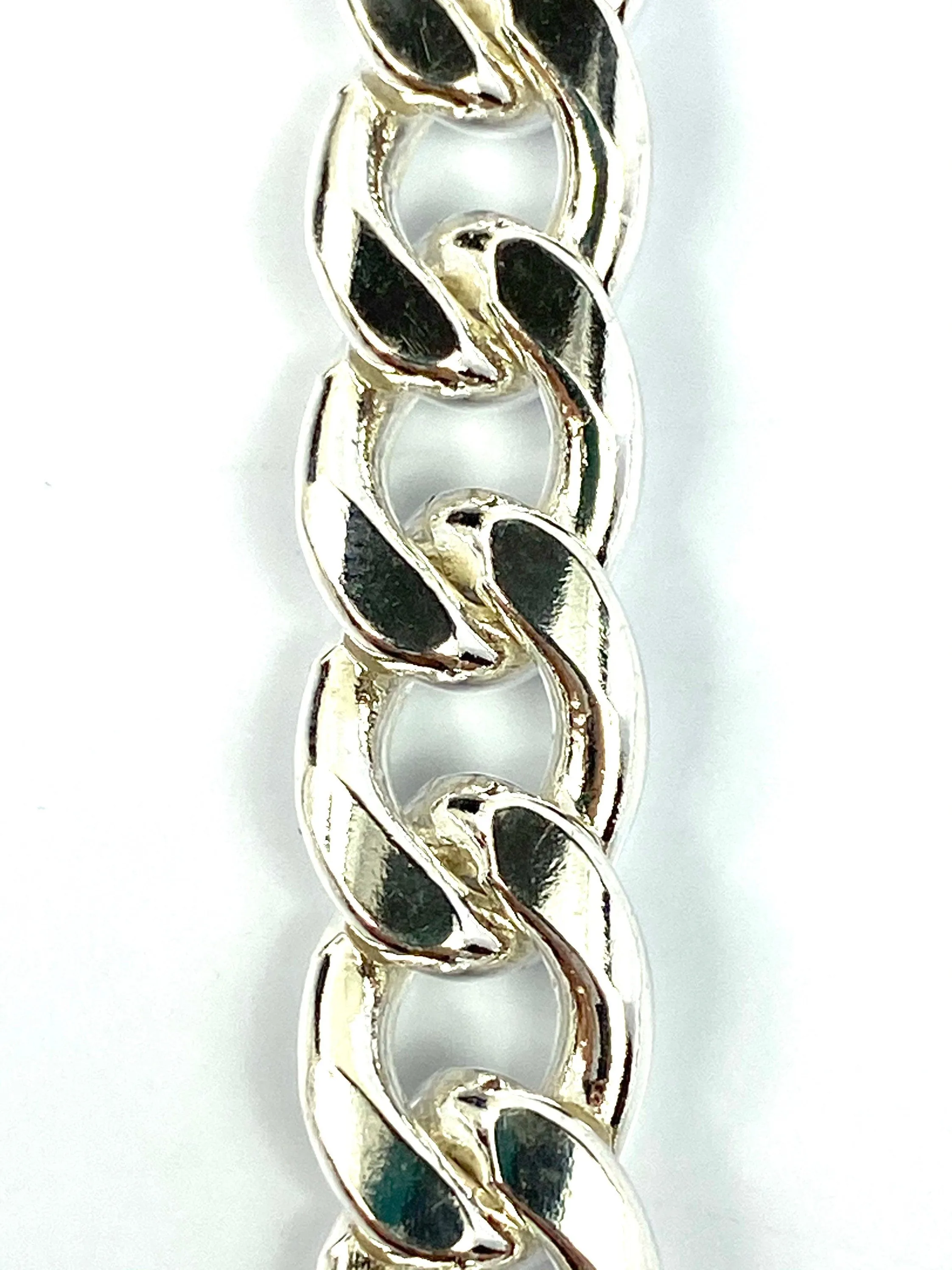Beautiful 20” 9mm Sterling Silver Curb Chain, Sku: SM93LC-20