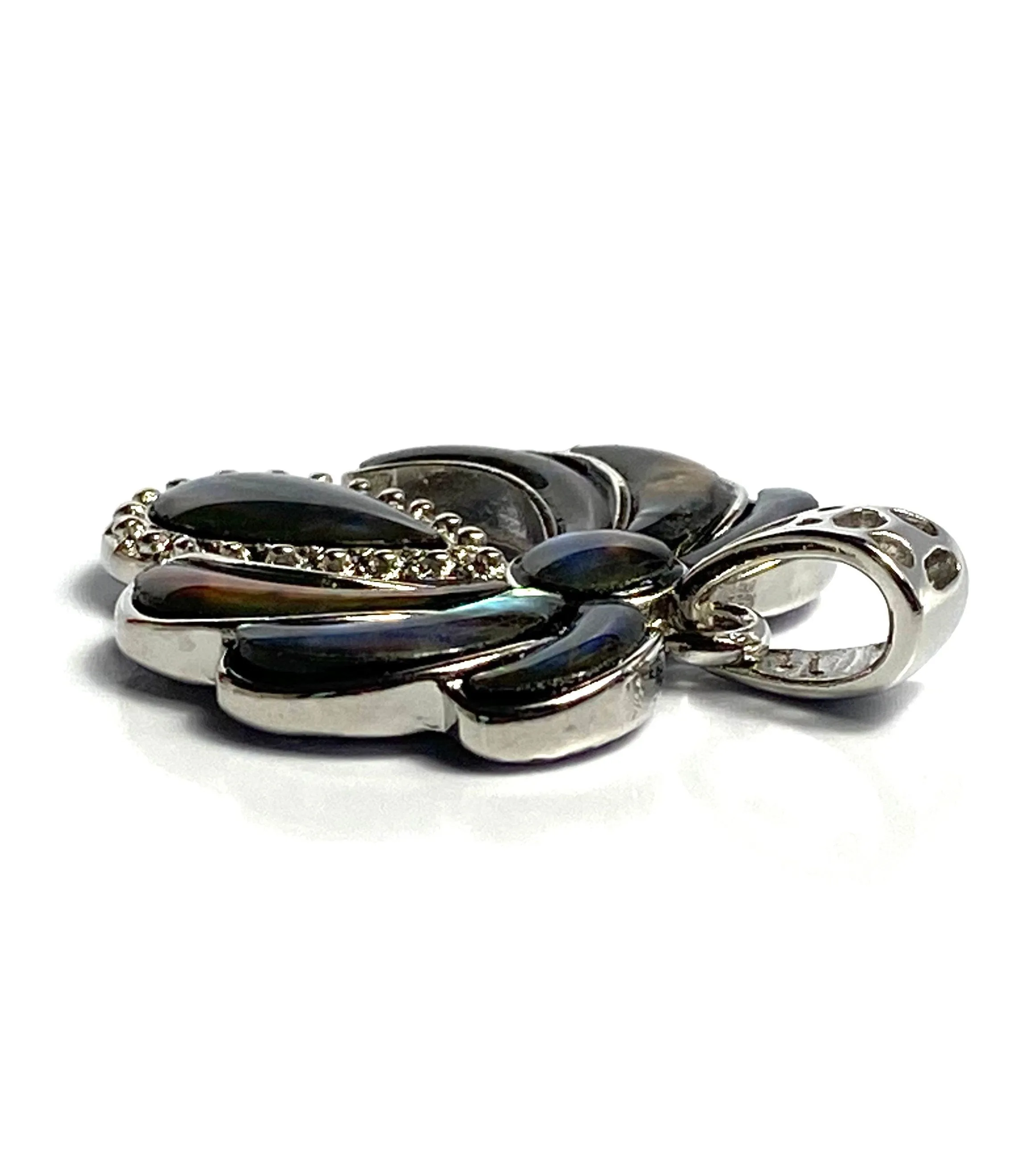 Beautiful abalone mother of pearl pendant, sterling silver, SKU#M911