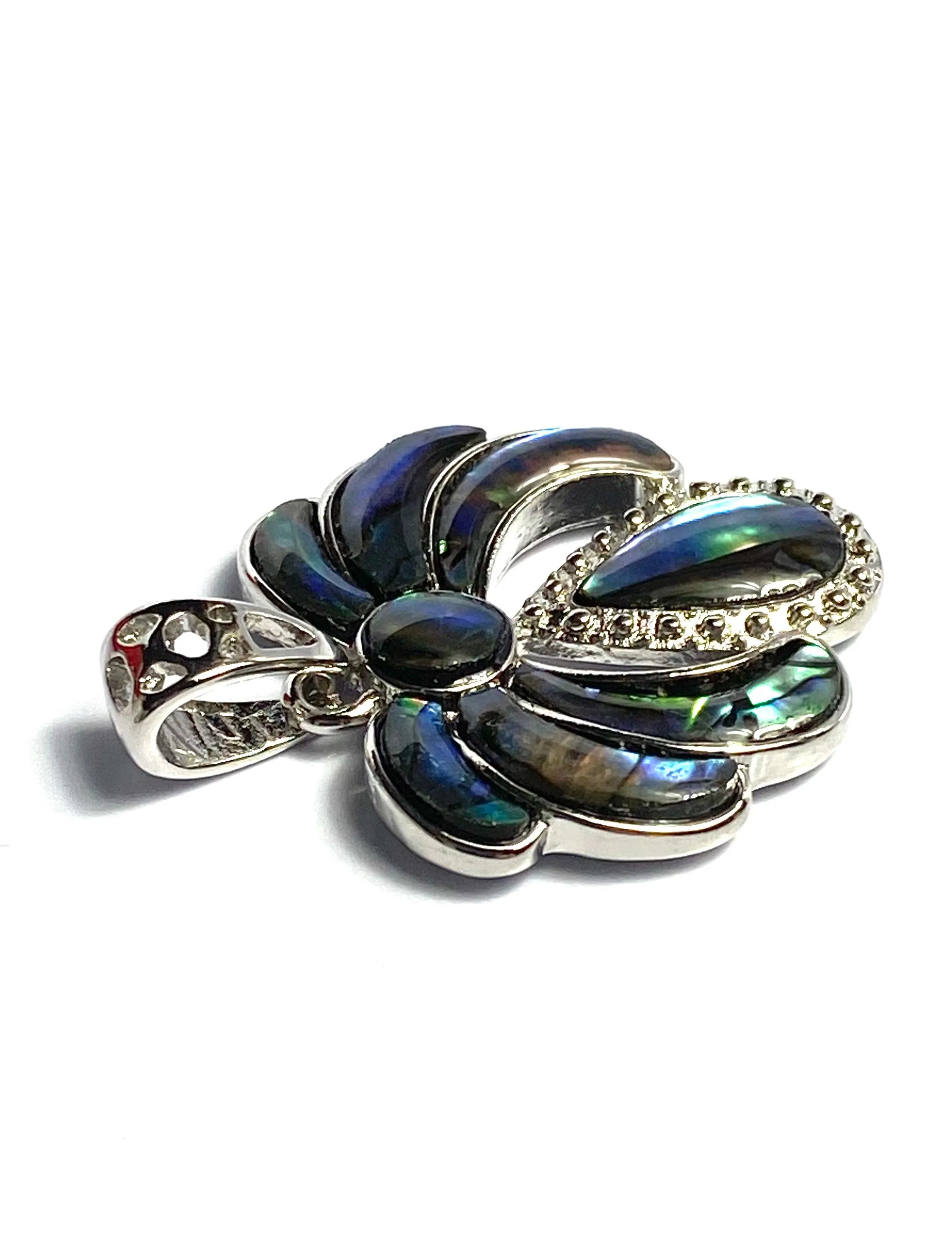 Beautiful abalone mother of pearl pendant, sterling silver, SKU#M911