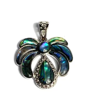 Beautiful abalone mother of pearl pendant, sterling silver, SKU#M911