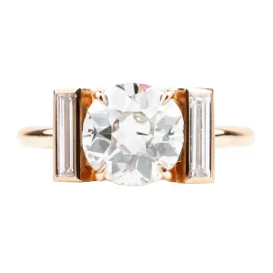 Bell & Bird Old European Cut Diamond and Vertical Baguette Ring