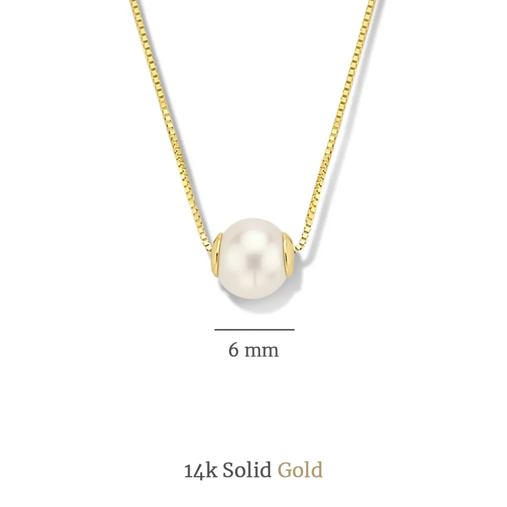 Belleville Luna 14 karat gold necklace with freshwater pearl