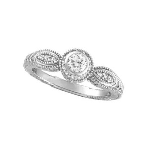BEZEL DIAMOND RING 14K WHITE GOLD 14K GOLD (0.4 CTW)