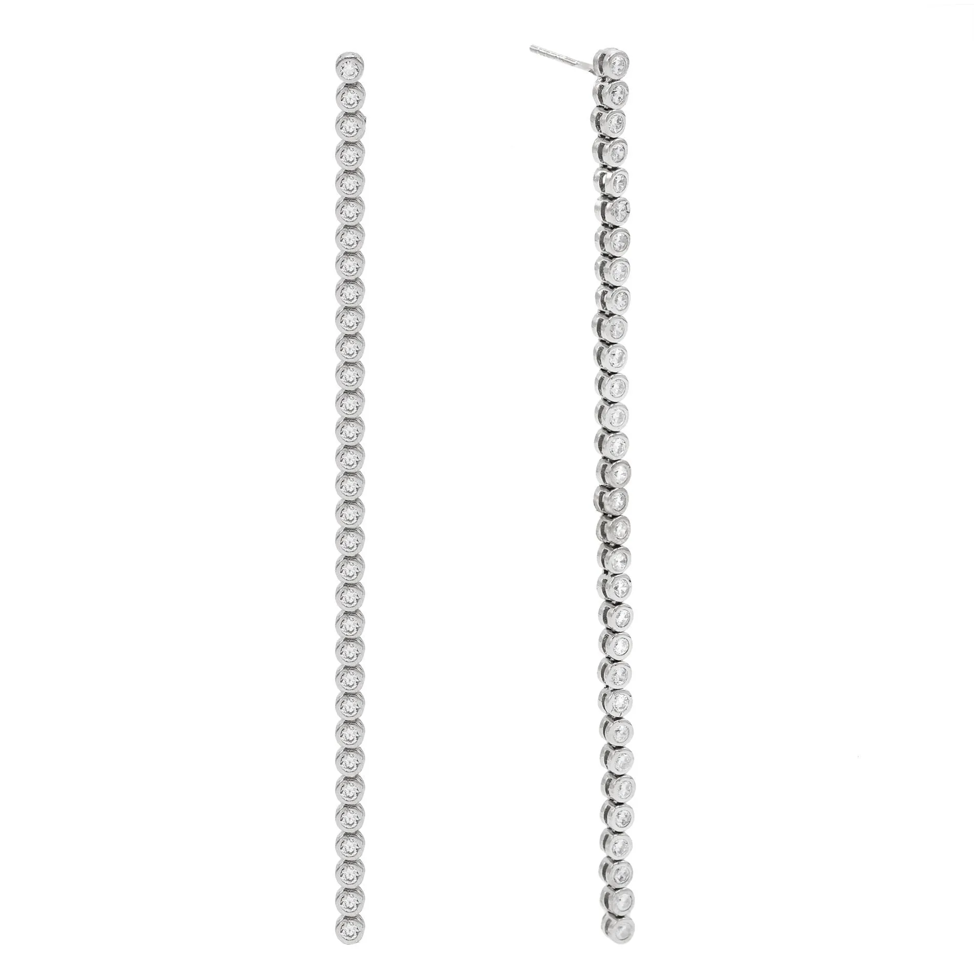 Bezel Drop Stud Earring