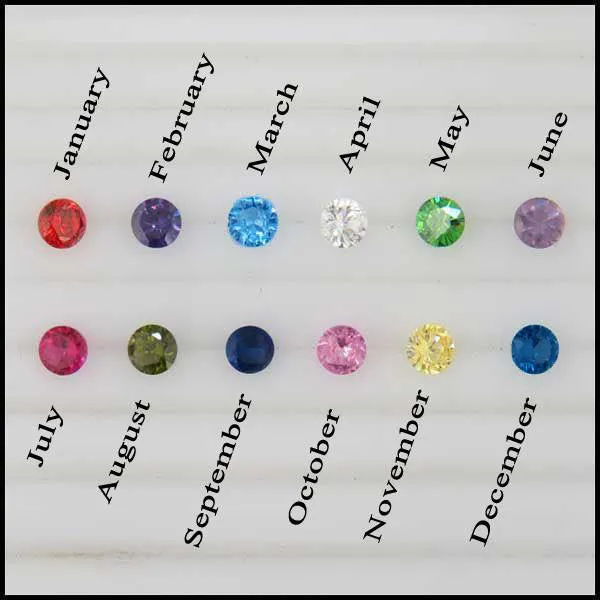 Birthstone Drop Earrings in Silver
