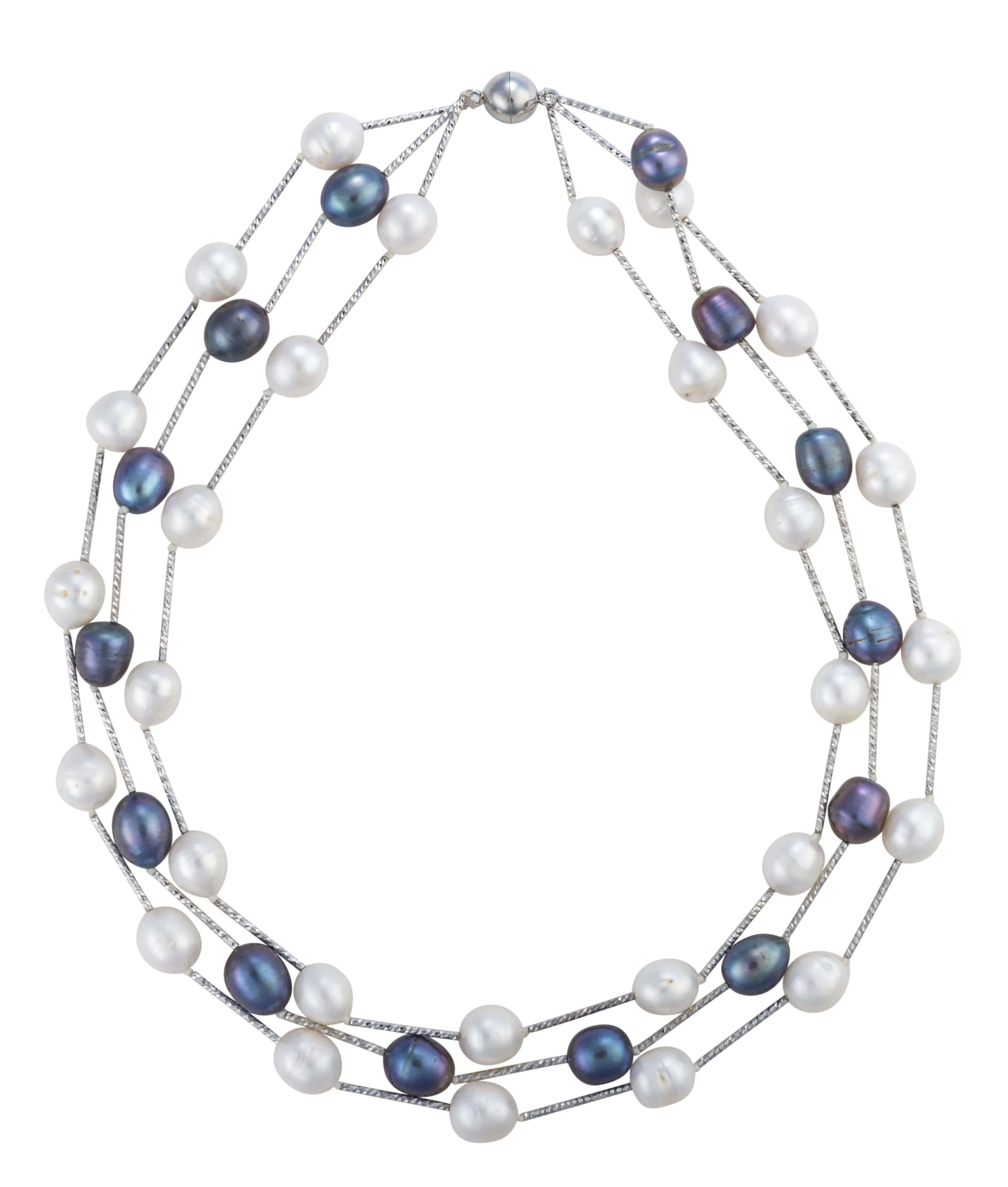Black and white pearl necklace